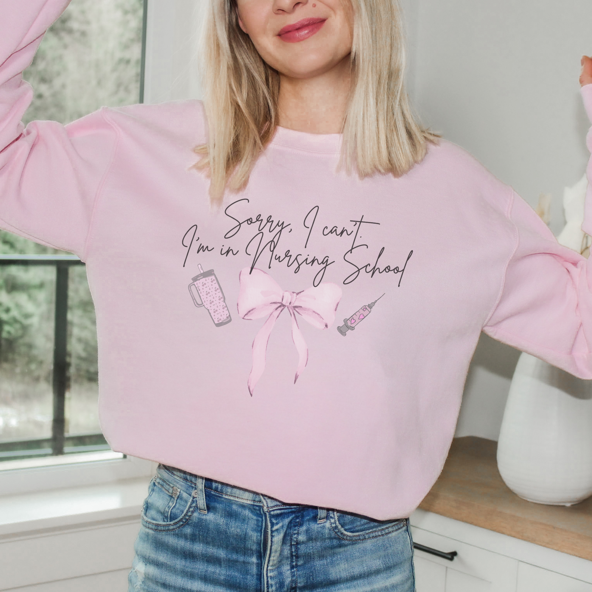 Cute Nursing School Crewneck Sweatshirt, Nursing Gift, Comfortable Pullover, Study Apparel, Unisex Sweatshirt, School Spirit Cute Nursing School Crewneck Sweatshirt, Nursing Gift, Comfortable Pullover, Study Apparel, Unisex Sweatshirt, School Spirit