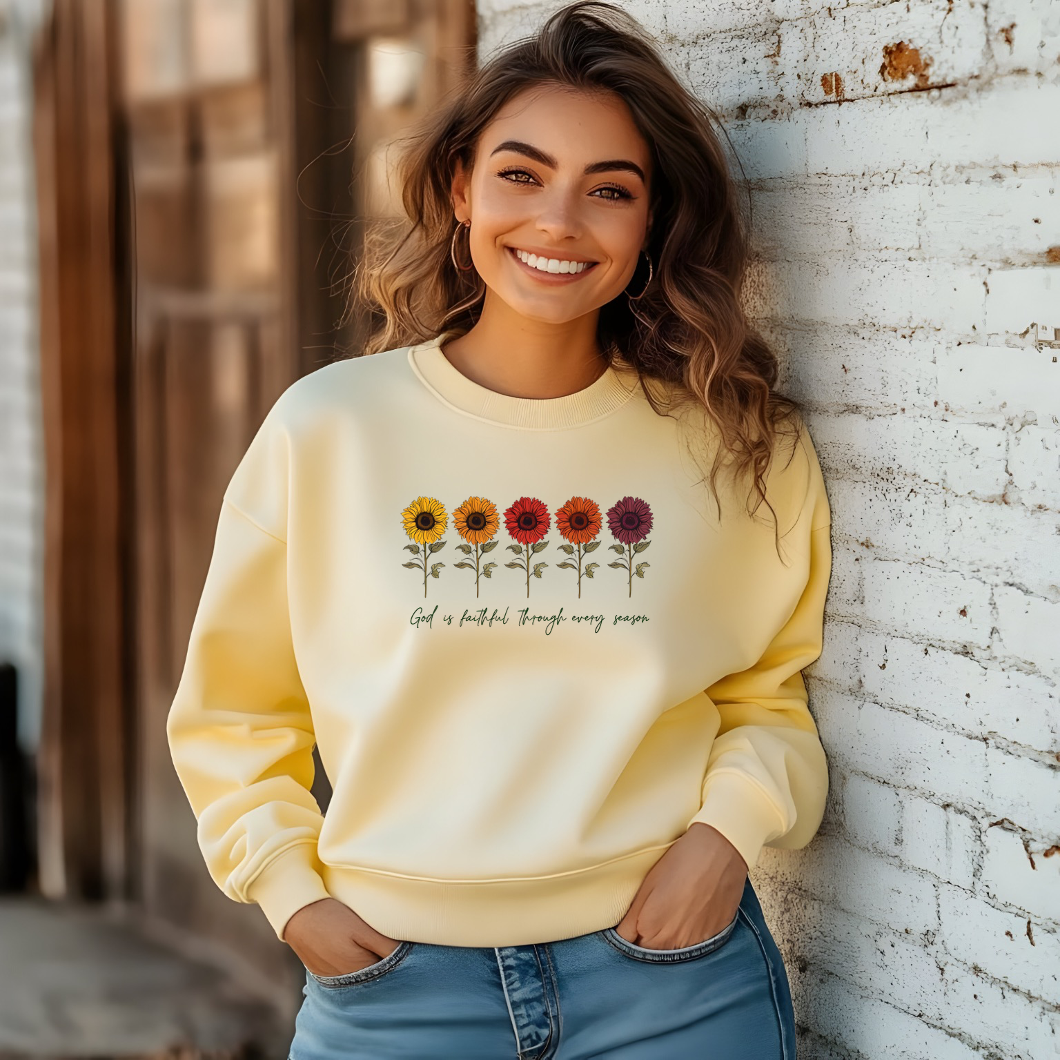 God Is Faithful Sweatshirt Women’s Christian Pullover | Faith Based Graphic Top product thumbnail image