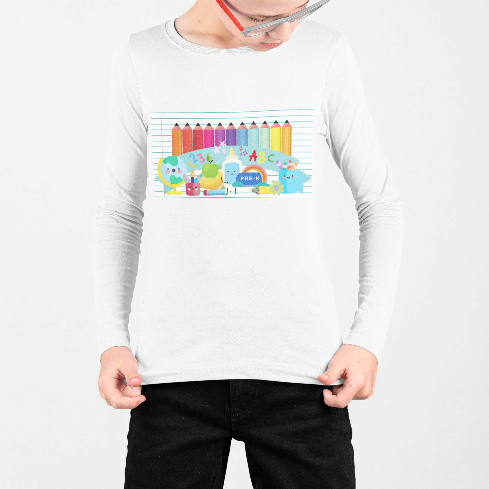 Youth Long Sleeve Learning Is Fun Tee, Perfect for Kids' School Apparel, Gifts, Casual Wear, Winter Activities, Customizable Design product thumbnail image Youth Long Sleeve Learning Is Fun Tee, Perfect for Kids' School Apparel, Gifts, Casual Wear, Winter Activities, Customizable Design product thumbnail image