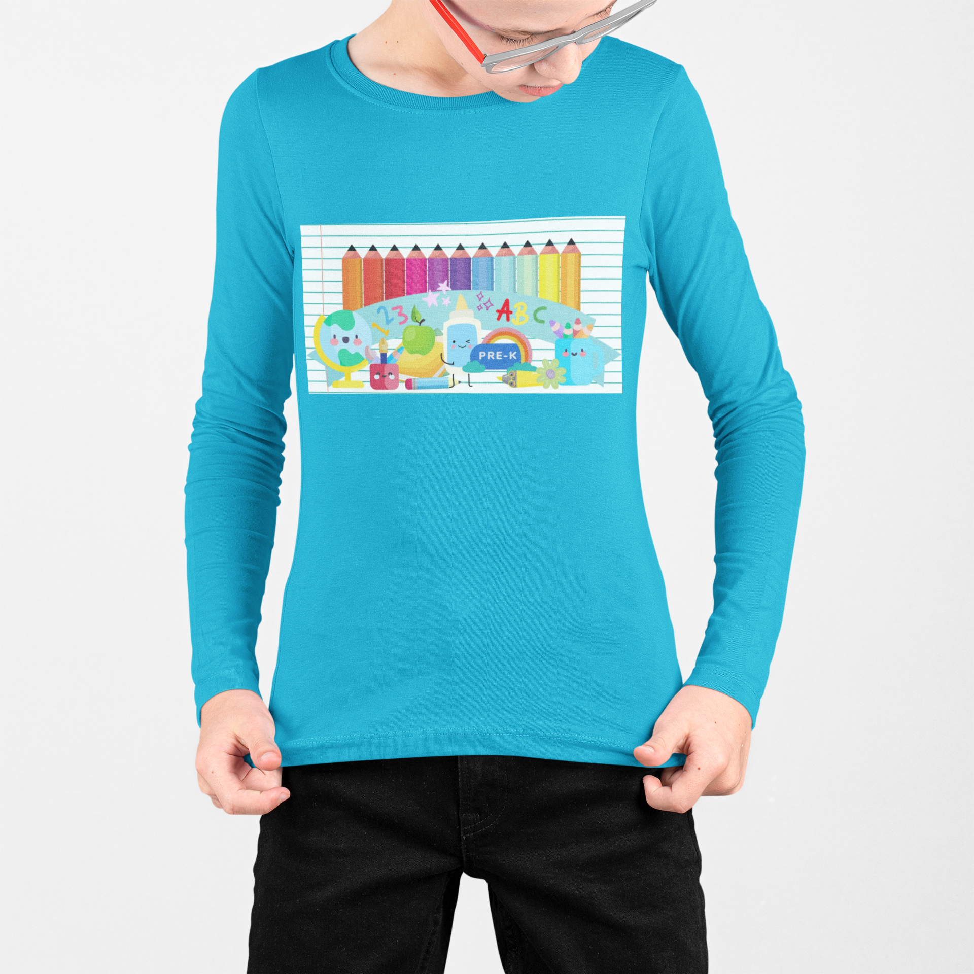Youth Long Sleeve Learning Is Fun Tee, Perfect for Kids' School Apparel, Gifts, Casual Wear, Winter Activities, Customizable Design product thumbnail image Youth Long Sleeve Learning Is Fun Tee, Perfect for Kids' School Apparel, Gifts, Casual Wear, Winter Activities, Customizable Design product thumbnail image