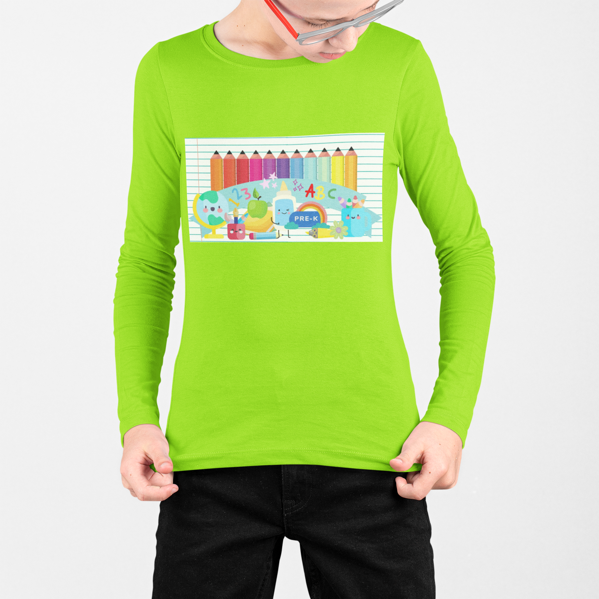Youth Long Sleeve Learning Is Fun Tee, Perfect for Kids' School Apparel, Gifts, Casual Wear, Winter Activities, Customizable Design product thumbnail image Youth Long Sleeve Learning Is Fun Tee, Perfect for Kids' School Apparel, Gifts, Casual Wear, Winter Activities, Customizable Design product thumbnail image