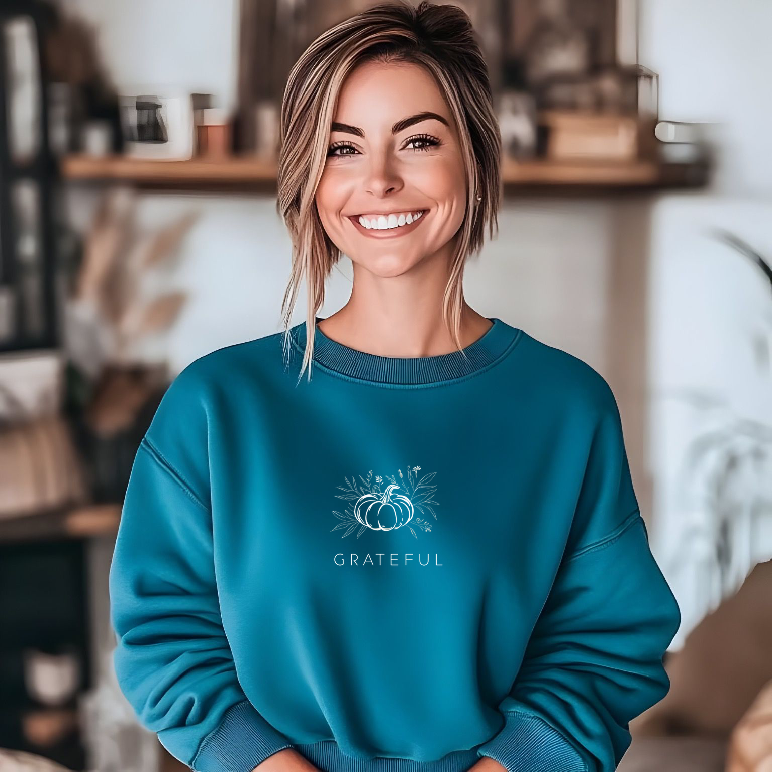 Grateful Pumpkin Unisex Comfort Colors Sweatshirt | Cozy Fall Pullover, Casual Autumn Top product thumbnail image Grateful Pumpkin Unisex Comfort Colors Sweatshirt | Cozy Fall Pullover, Casual Autumn Top product thumbnail image