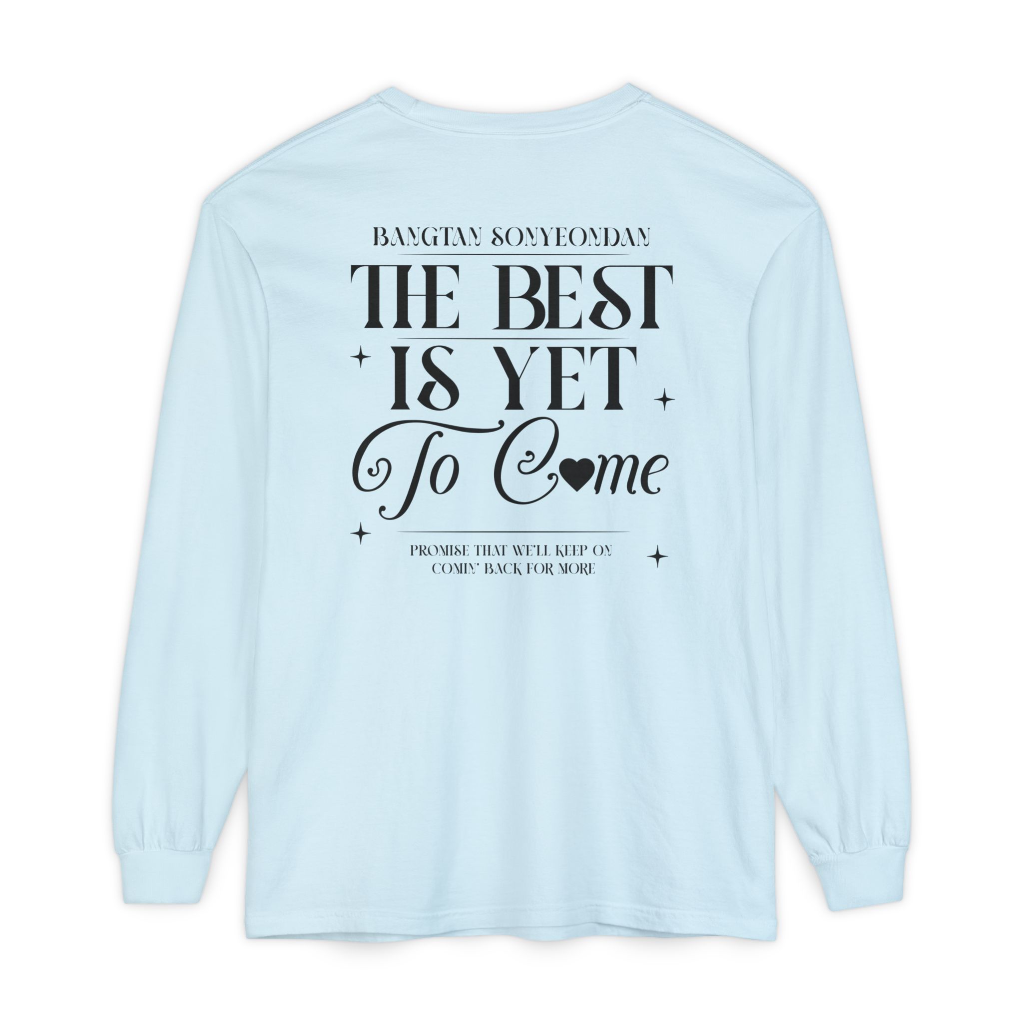 Bangtan Sonyeondan Forever Unisex Long Sleeve Tee, Printed on Front and Back, Designed for Army, by Army product thumbnail image Bangtan Sonyeondan Forever Unisex Long Sleeve Tee, Printed on Front and Back, Designed for Army, by Army product thumbnail image