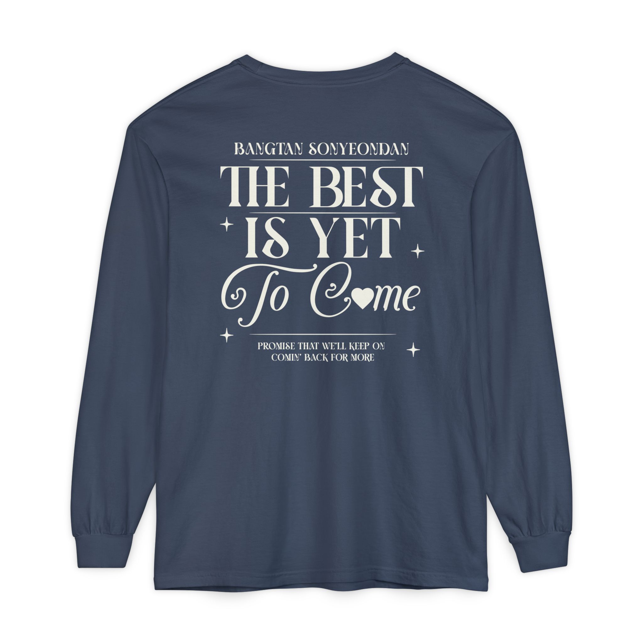 Bangtan Sonyeondan Forever Unisex Long Sleeve Tee, Printed on Front and Back, Designed for Army, by Army product thumbnail image Bangtan Sonyeondan Forever Unisex Long Sleeve Tee, Printed on Front and Back, Designed for Army, by Army product thumbnail image