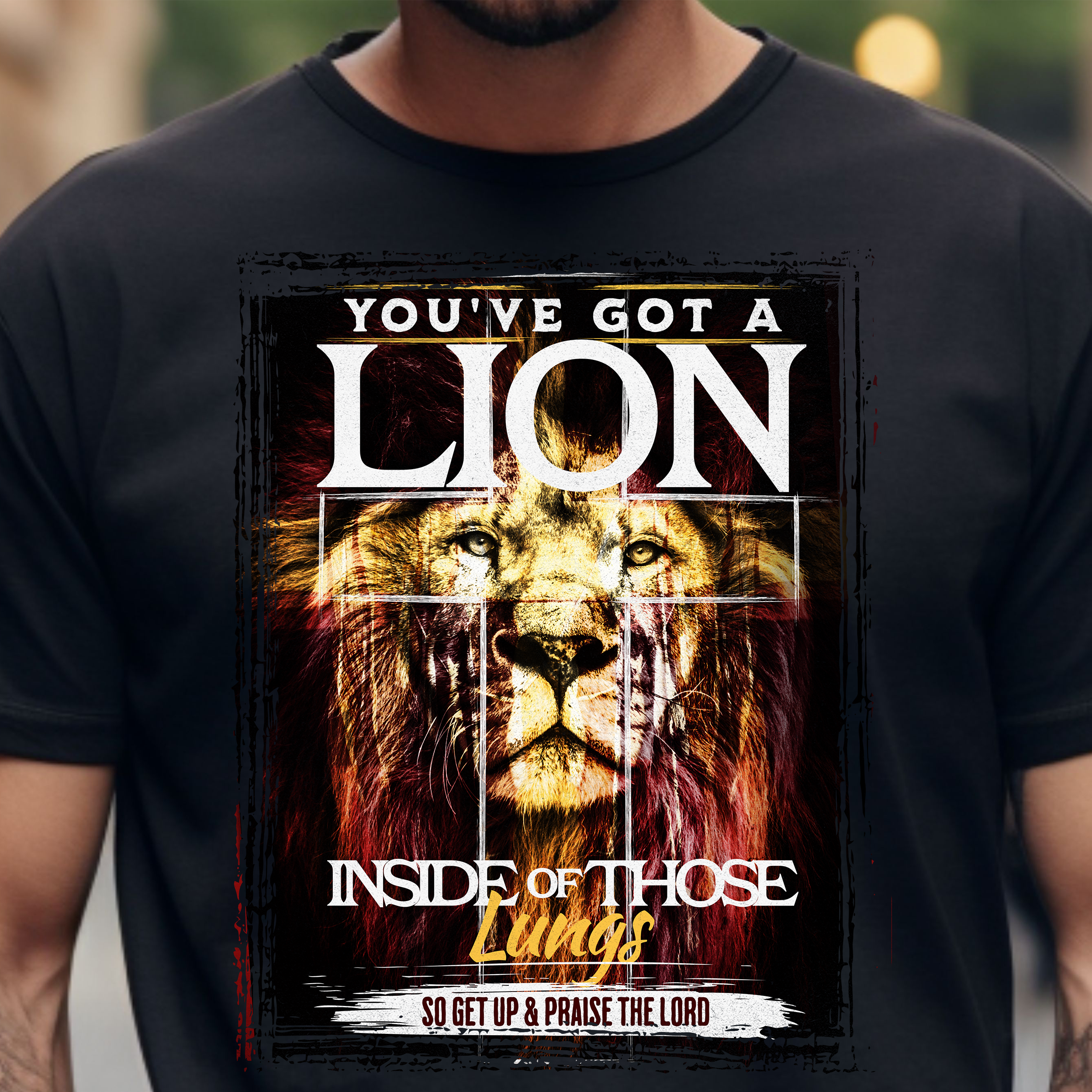 "You’ve Got a Lion Inside of Those Lungs" Christian T-Shirt product thumbnail image "You’ve Got a Lion Inside of Those Lungs" Christian T-Shirt product thumbnail image