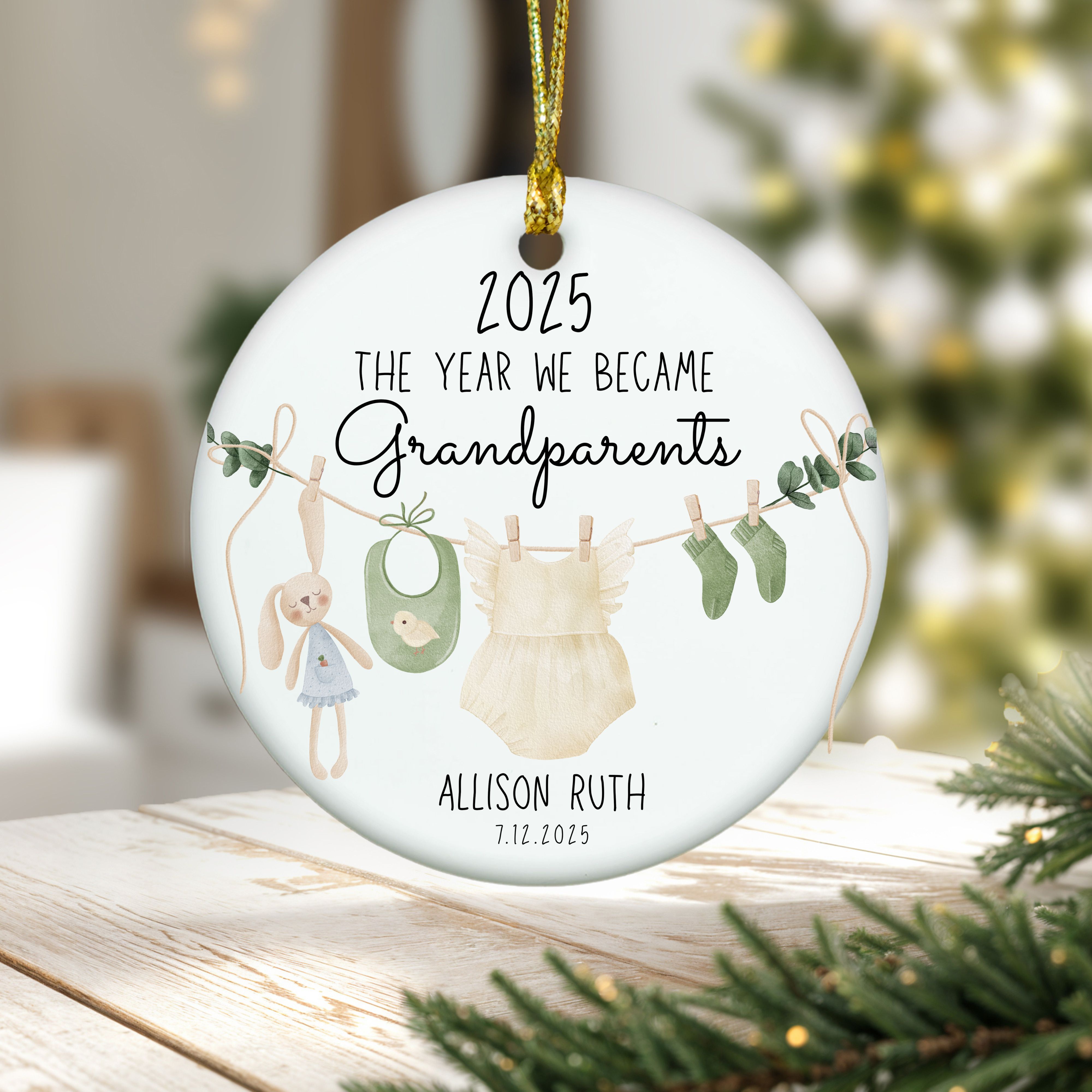Personalized Year We Became Grandparents Ornament, Gift for First Grandparent Christmas, Family Keepsake, Milestone Year product thumbnail image Personalized Year We Became Grandparents Ornament, Gift for First Grandparent Christmas, Family Keepsake, Milestone Year product thumbnail image
