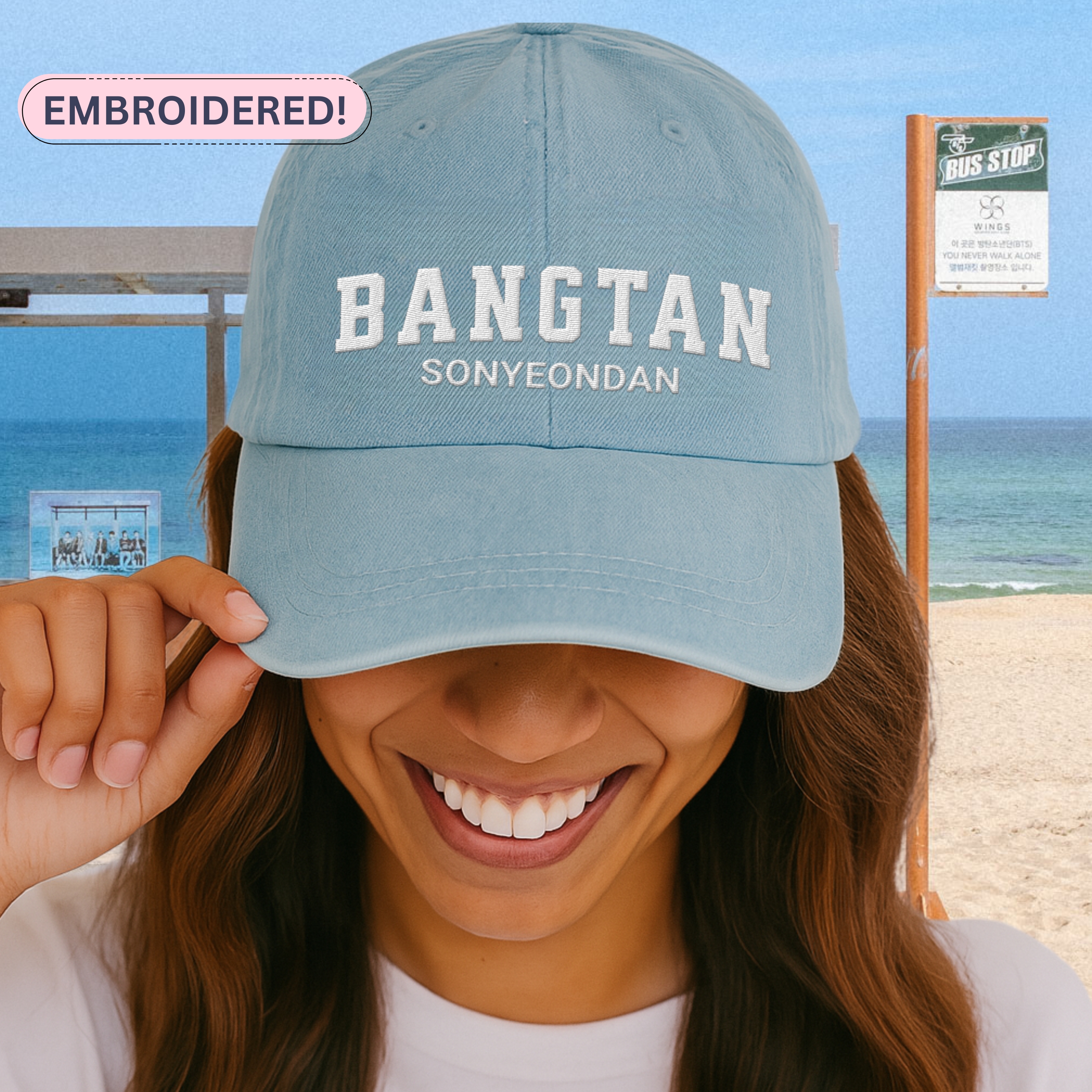 BANGTAN Embroidered Denim Hat product thumbnail image BANGTAN Embroidered Denim Hat product thumbnail image
