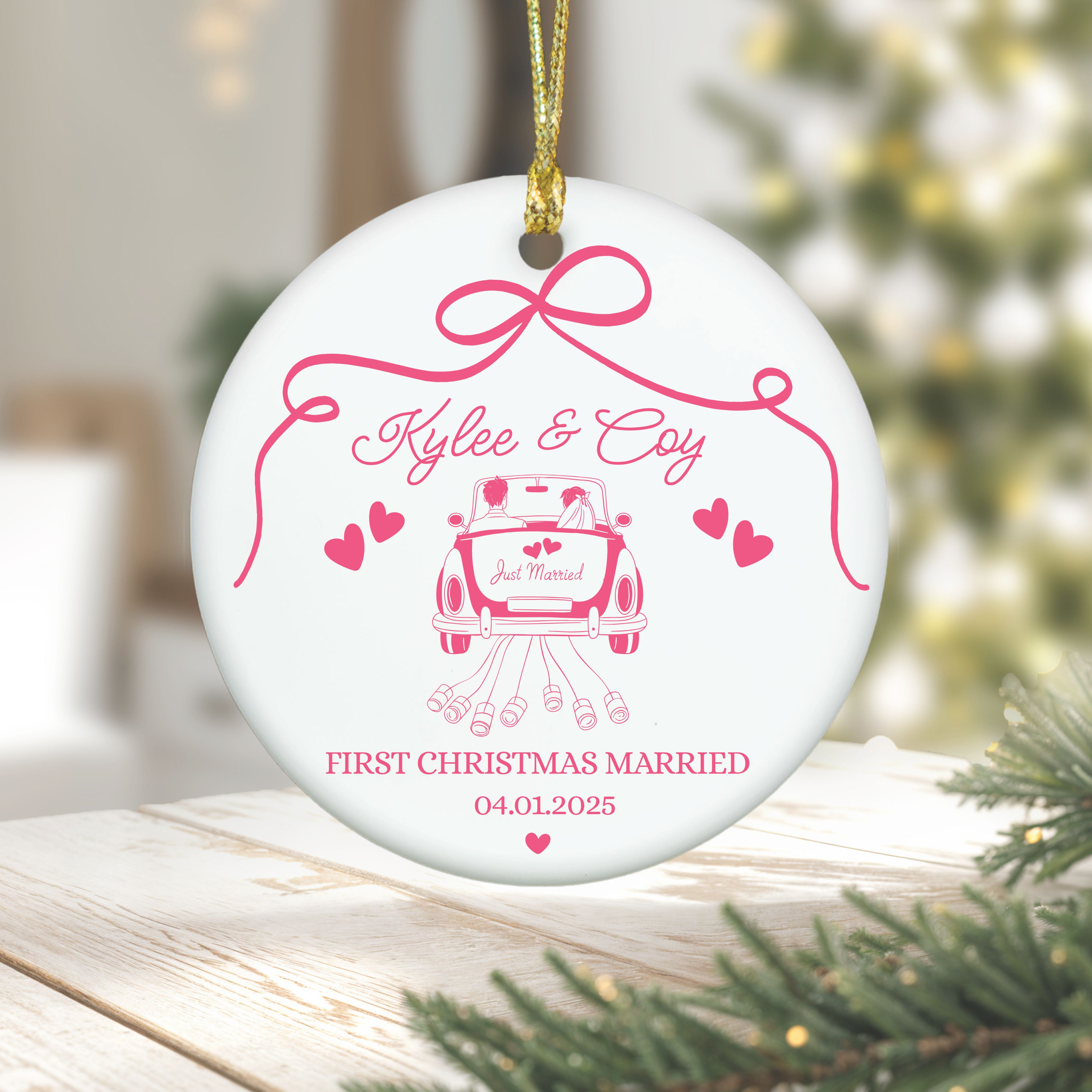 1st Christmas Married Ornament, Doodle Christmas Ornament, First Christmas Keepsake, Gift for Couple, Holiday Memories product thumbnail image 1st Christmas Married Ornament, Doodle Christmas Ornament, First Christmas Keepsake, Gift for Couple, Holiday Memories product thumbnail image