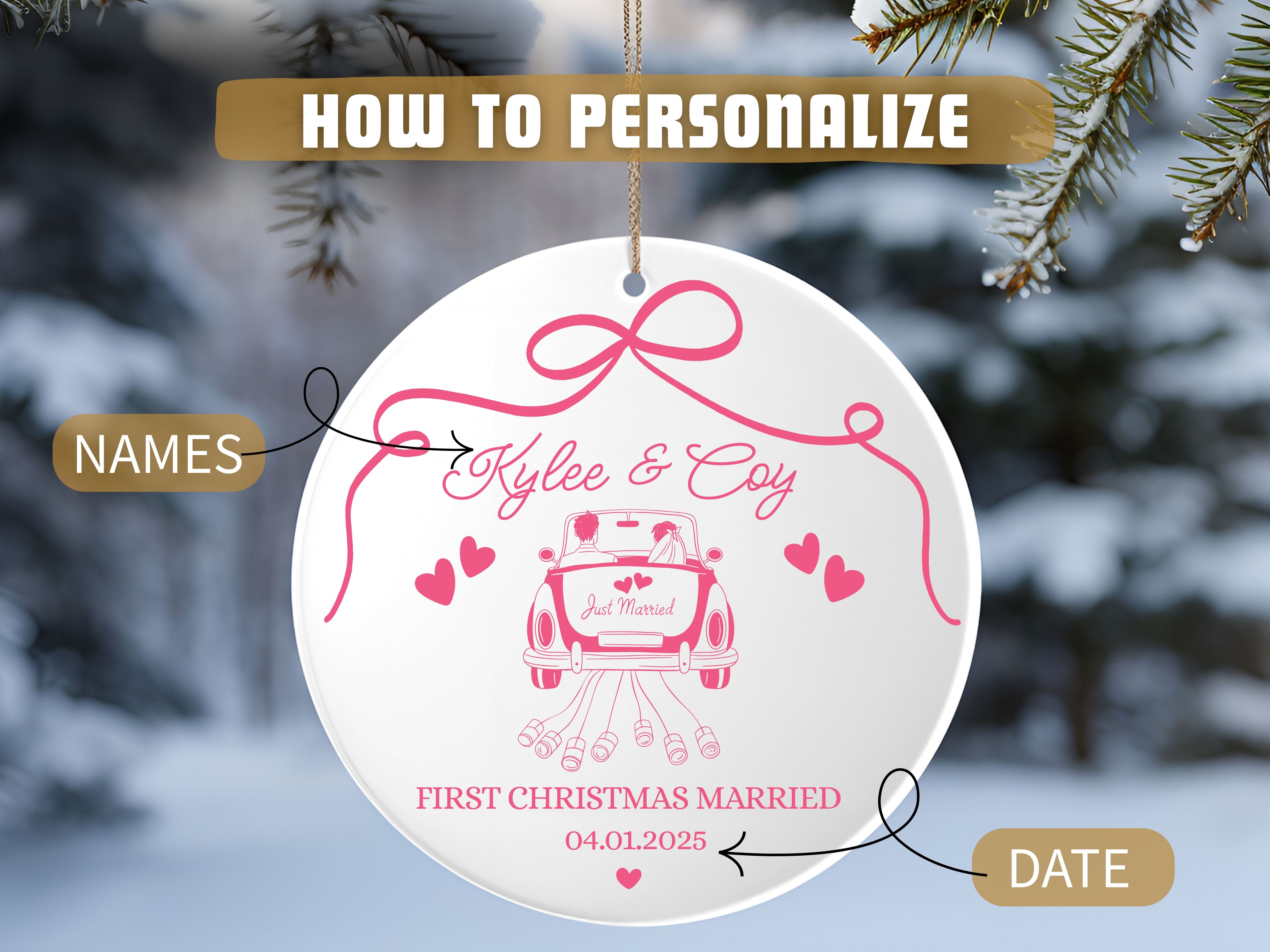 1st Christmas Married Ornament, Doodle Christmas Ornament, First Christmas Keepsake, Gift for Couple, Holiday Memories product thumbnail image 1st Christmas Married Ornament, Doodle Christmas Ornament, First Christmas Keepsake, Gift for Couple, Holiday Memories product thumbnail image
