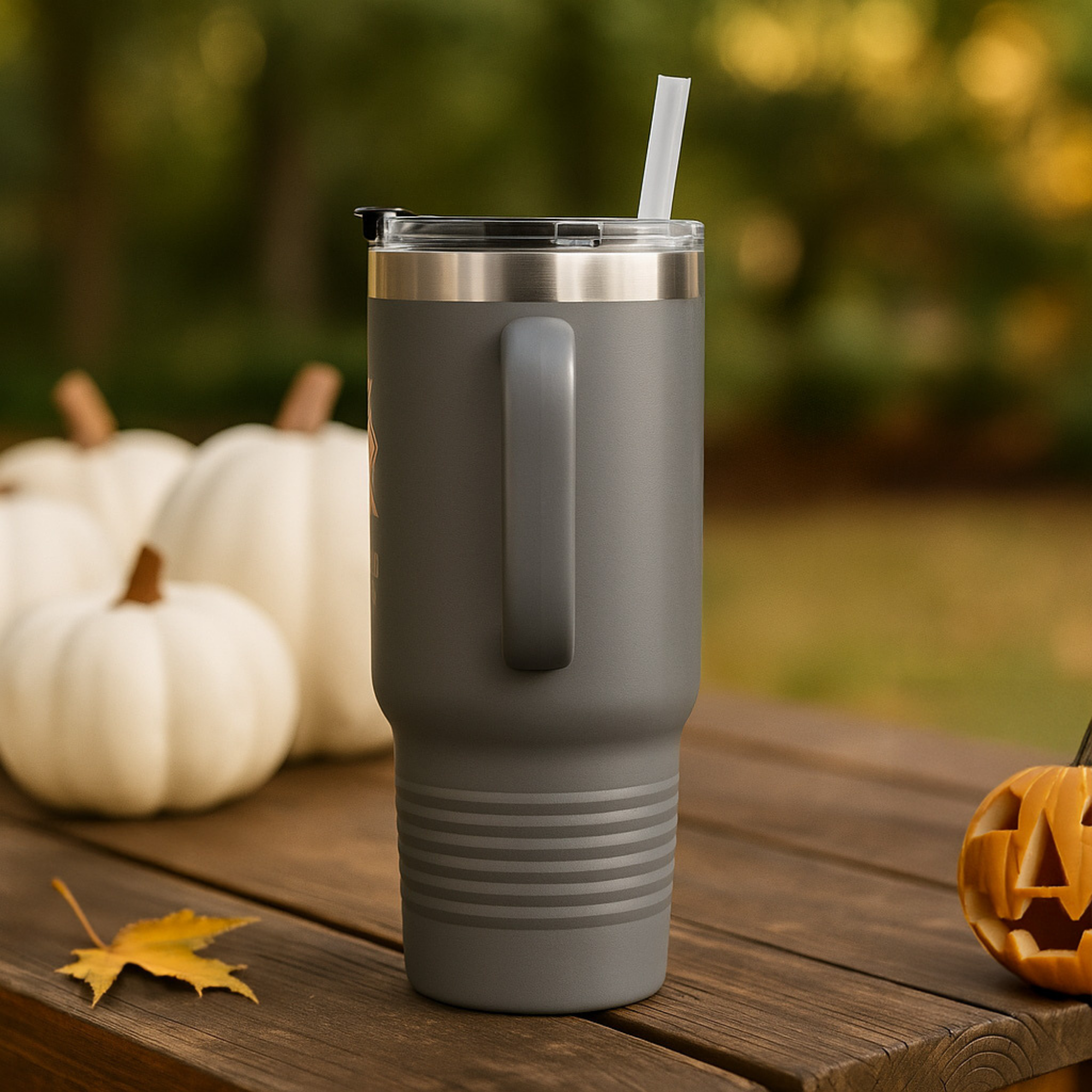 Cluck Around and Find Out Travel Mug | Funny Chicken Halloween Cup | Insulated Stainless Steel Coffee Tumbler with Handle product thumbnail image