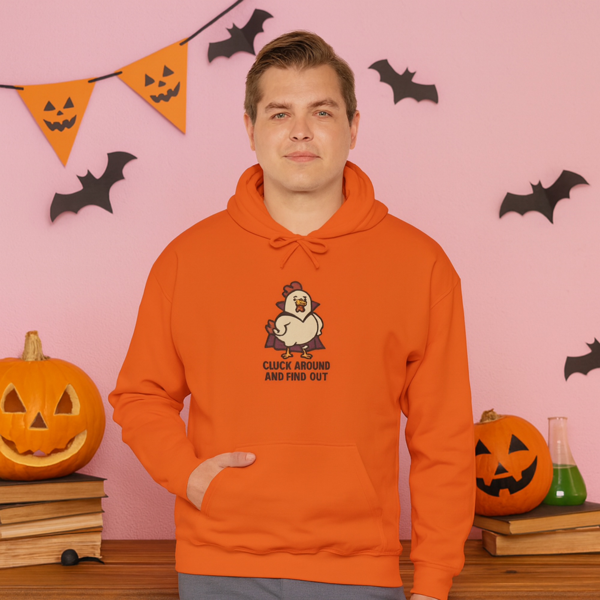 Cluck Around and Find Out Chicken Hoodie Funny Halloween Unisex Hoodie Farm Animal Graphic Sweatshirt Cozy Fall Hoodie Gift product thumbnail image Cluck Around and Find Out Chicken Hoodie Funny Halloween Unisex Hoodie Farm Animal Graphic Sweatshirt Cozy Fall Hoodie Gift product thumbnail image