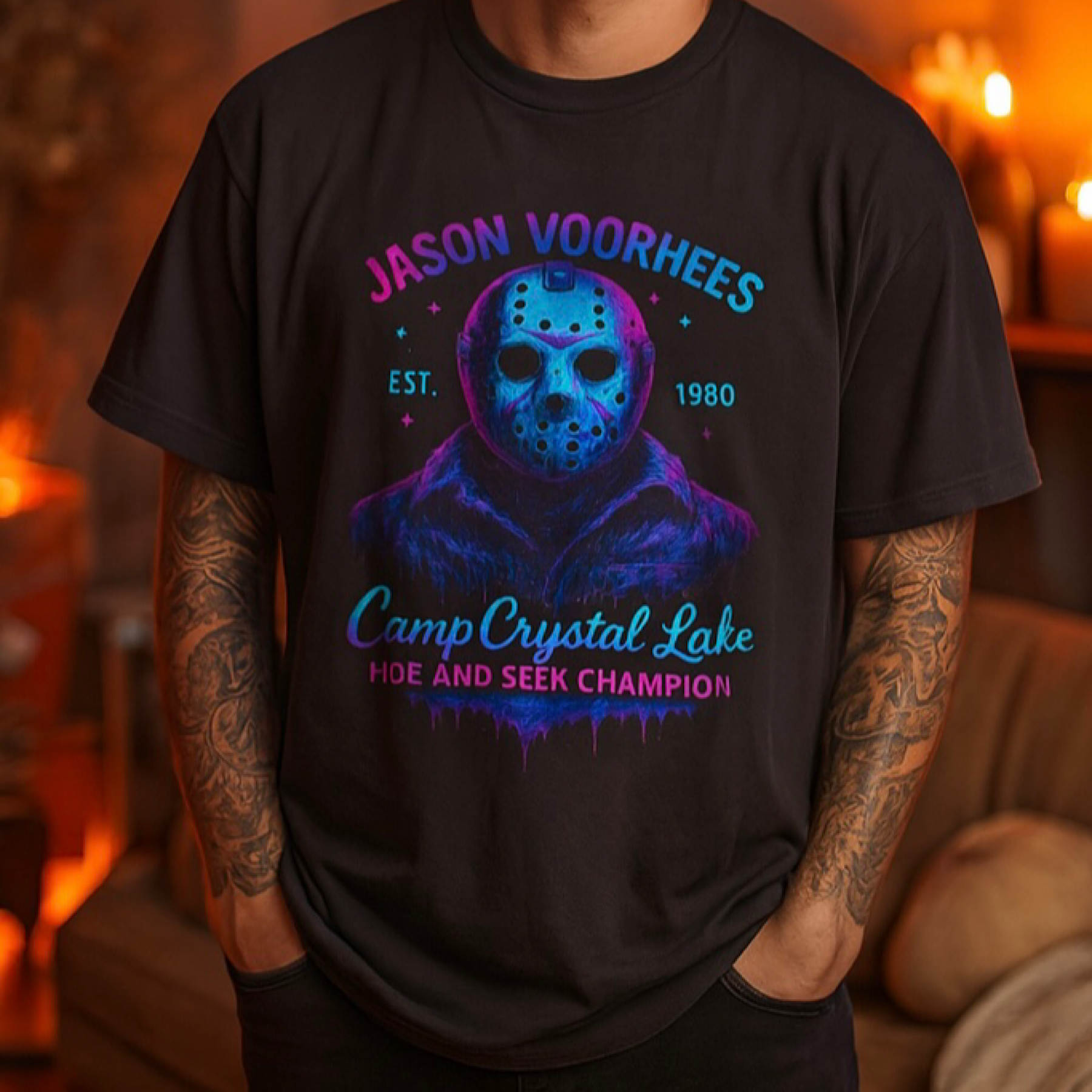 Jason Cyberpunk Voorhees Camp Crystal Lake Horror T-Shirt  Friday 13th Halloween