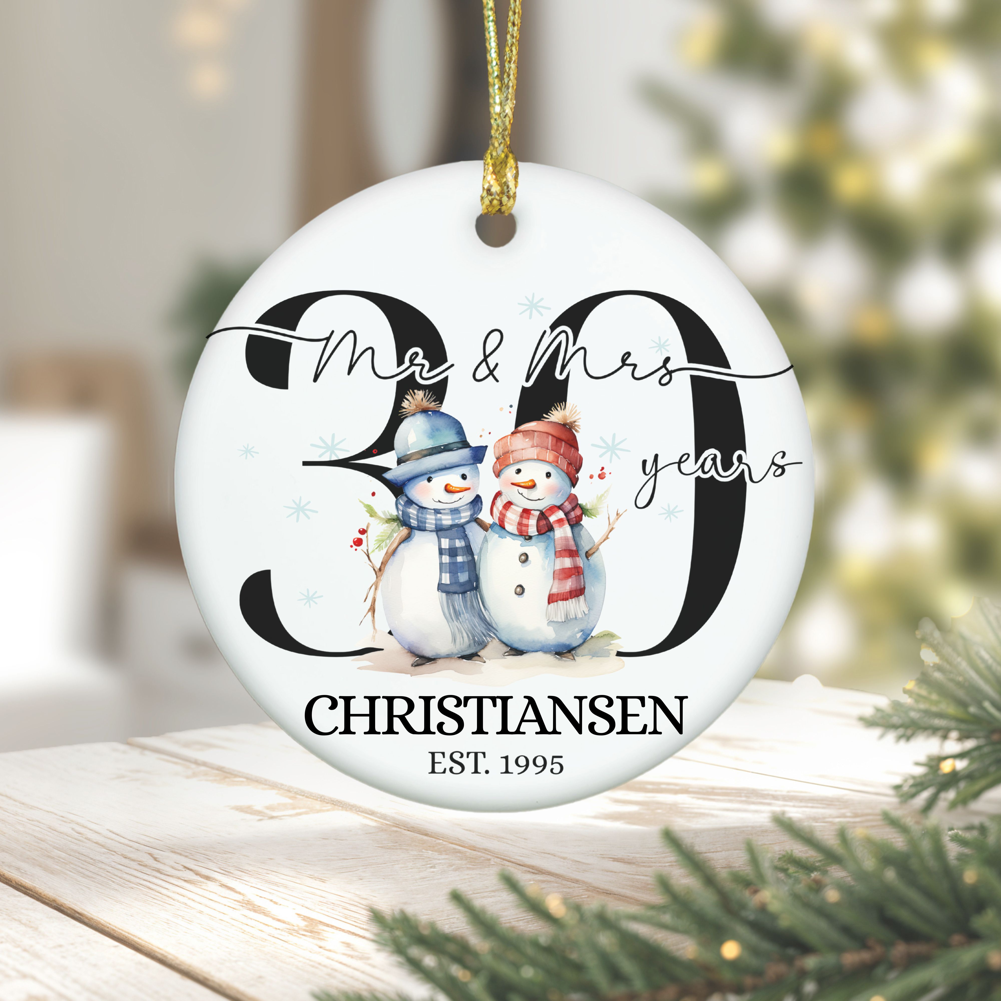 Married 30 Years Ornament, Perfect Gift for Couple's Anniversary, Family Keepsake, 30 years Wed Ornament, 1995 product thumbnail image Married 30 Years Ornament, Perfect Gift for Couple's Anniversary, Family Keepsake, 30 years Wed Ornament, 1995 product thumbnail image