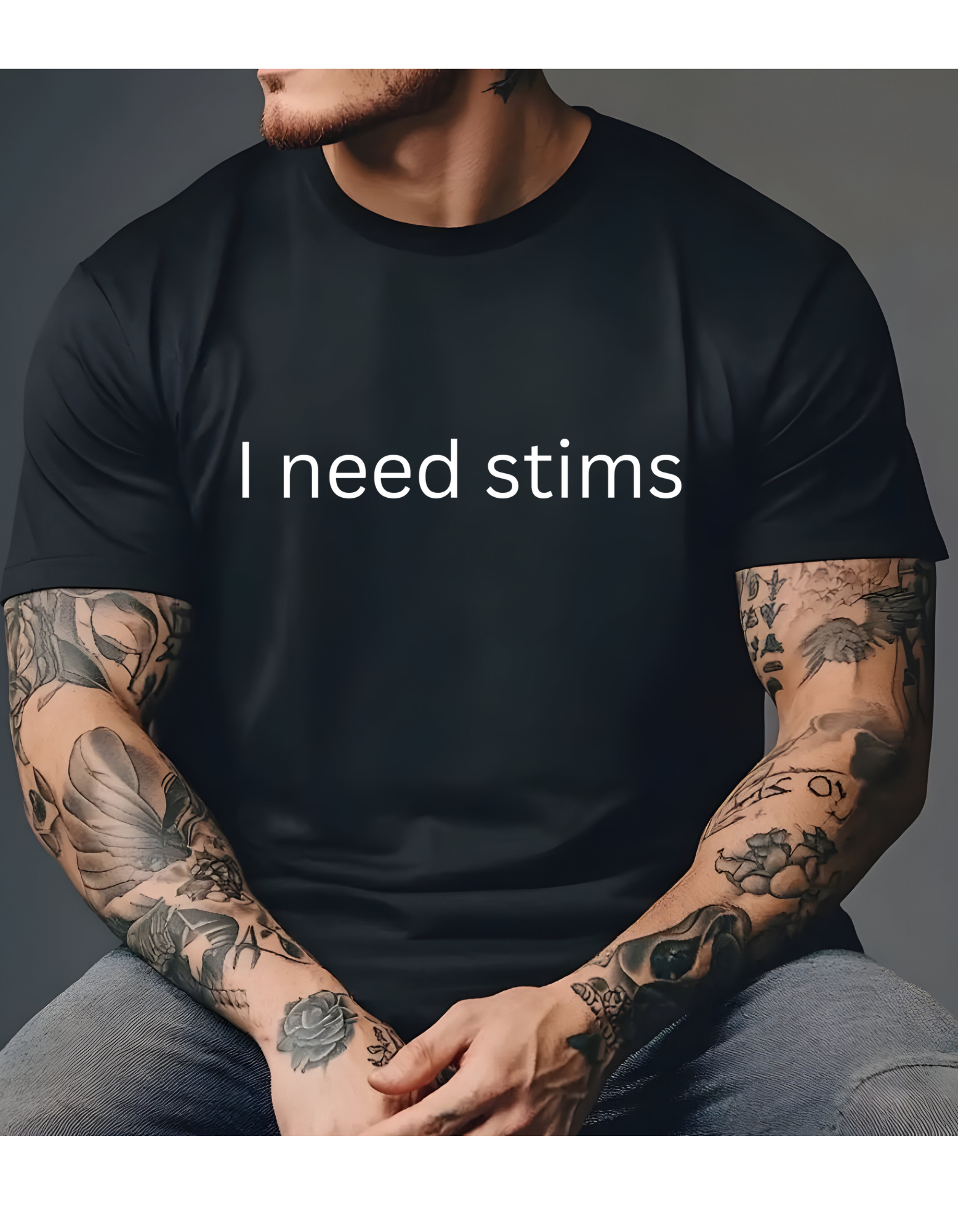 Men's Tee - 'I Need Stims' Statement Shirt, Casual Wear, Gift for Neurodivergent, Everyday Comfort, Unique Fashion product thumbnail image Men's Tee - 'I Need Stims' Statement Shirt, Casual Wear, Gift for Neurodivergent, Everyday Comfort, Unique Fashion product thumbnail image