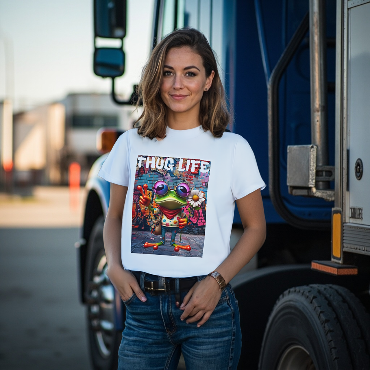 Thug Life Hippie Frog Tee product thumbnail image