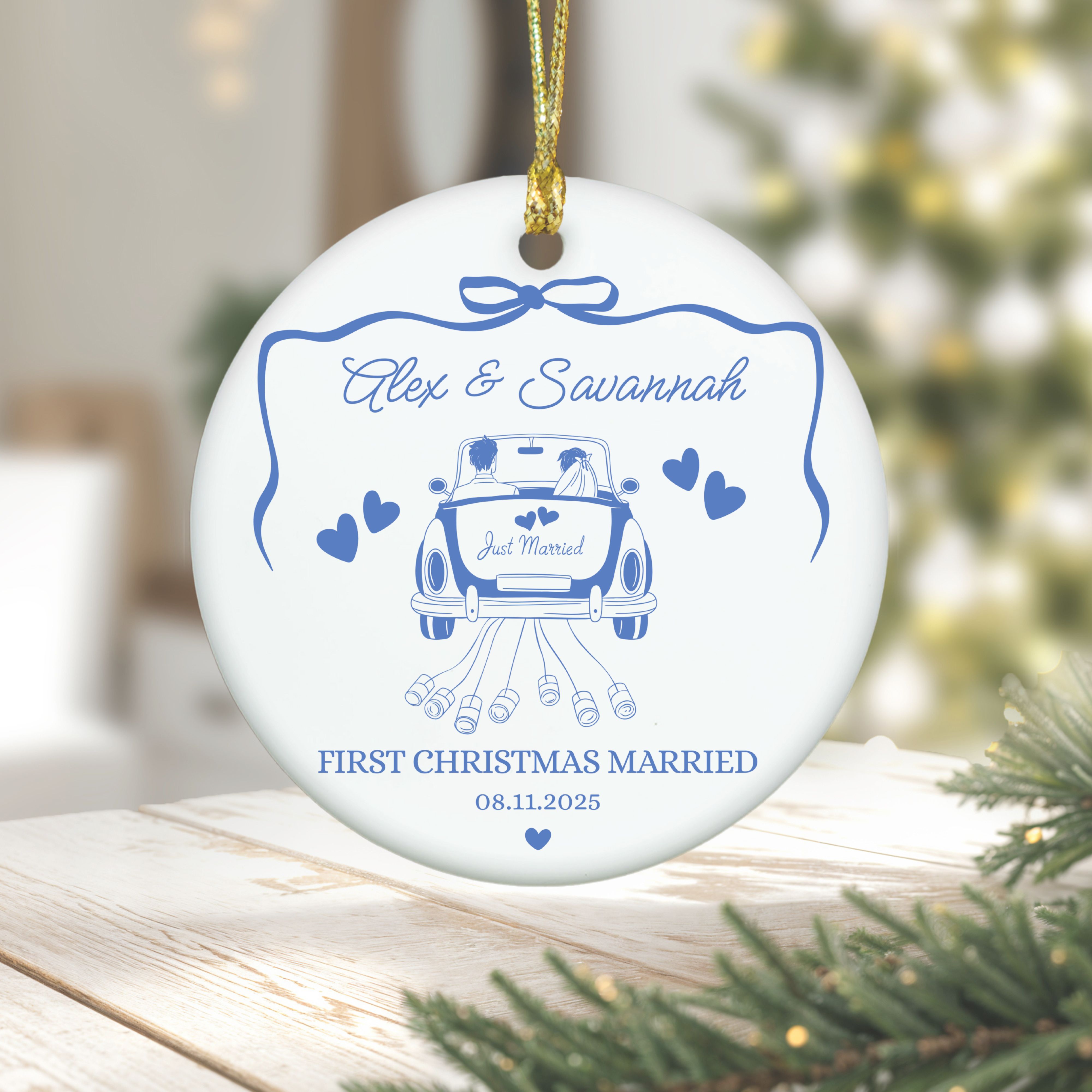 1st Christmas Married Ornament, Doodle Christmas Ornament, First Christmas Keepsake, Gift for Couple, Holiday Memories product thumbnail image 1st Christmas Married Ornament, Doodle Christmas Ornament, First Christmas Keepsake, Gift for Couple, Holiday Memories product thumbnail image