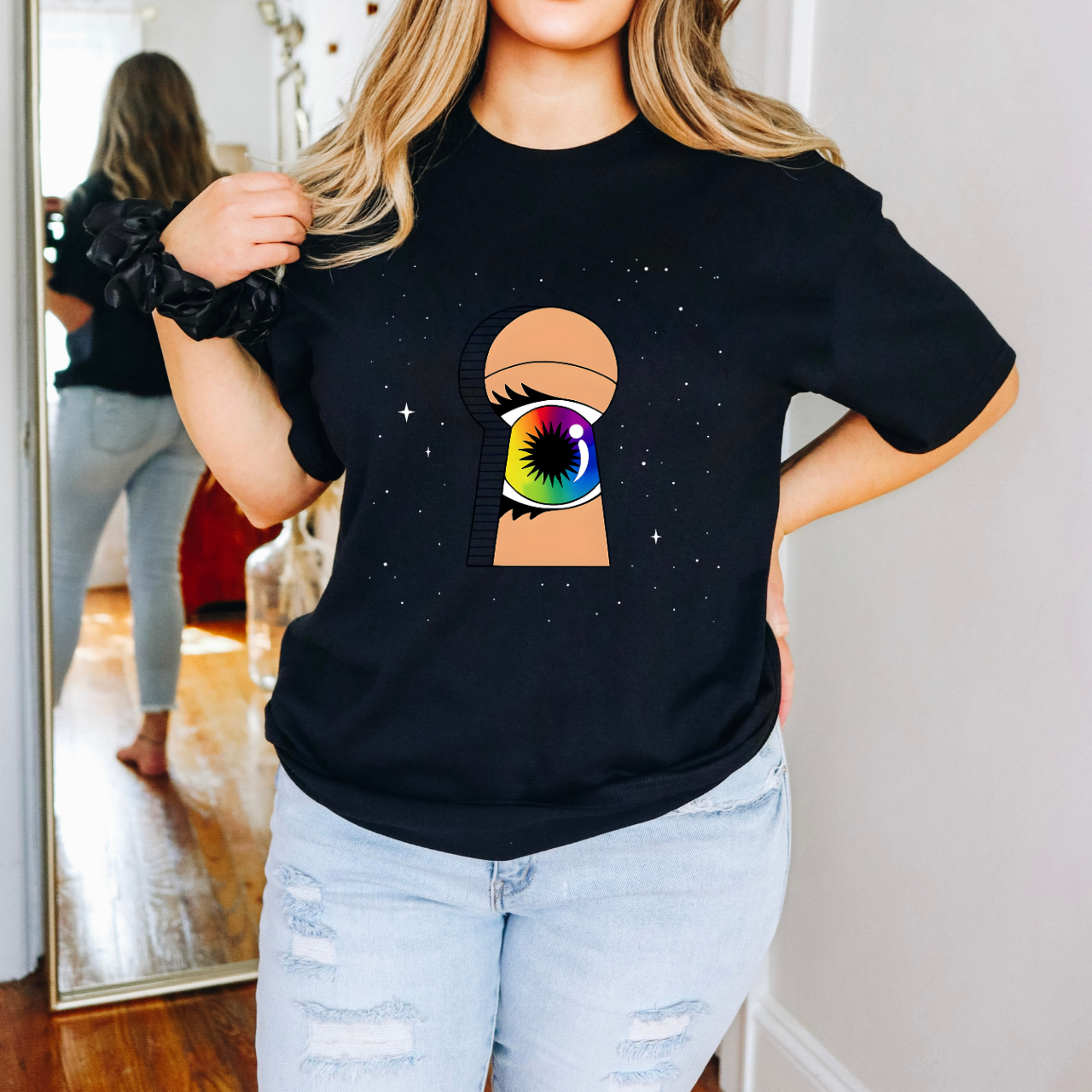 Psychedelic Eye Graphic Tee, Unique Unisex T-Shirt, Statement Cotton Shirt, Trendy Graphic Apparel, Perfect for Festivals and Gift Giving product thumbnail image Psychedelic Eye Graphic Tee, Unique Unisex T-Shirt, Statement Cotton Shirt, Trendy Graphic Apparel, Perfect for Festivals and Gift Giving product thumbnail image