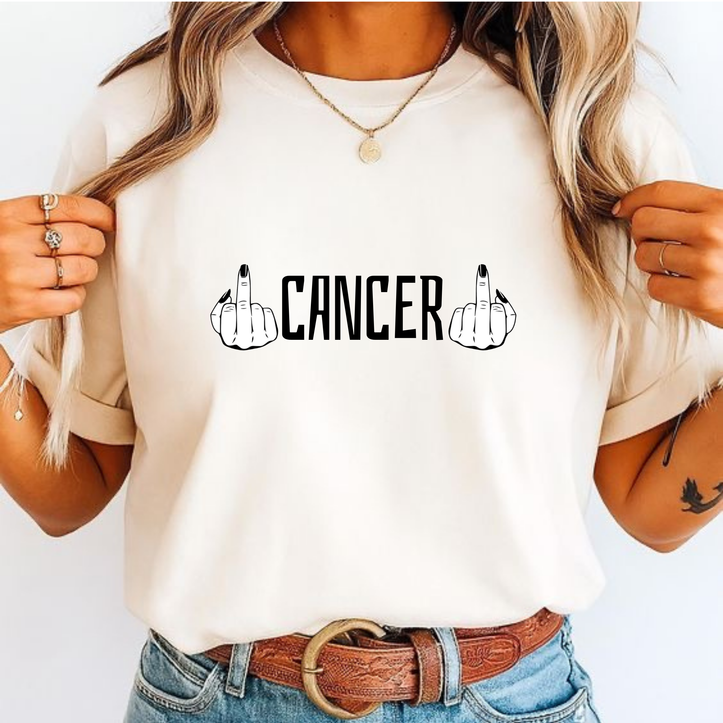 Middle finger Cancer tee