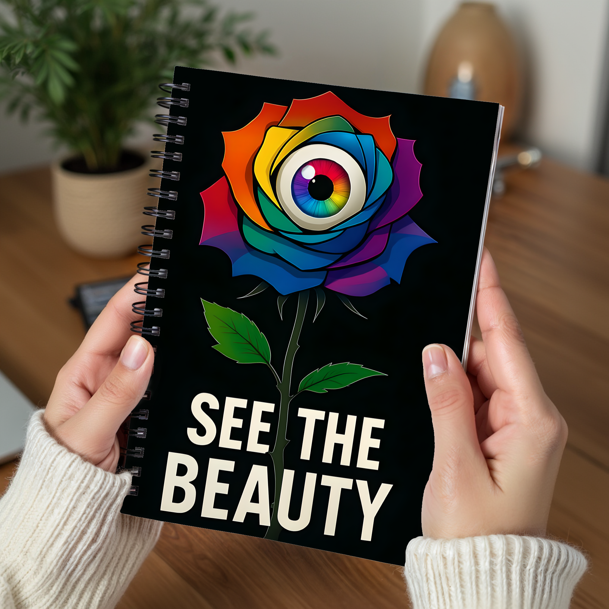 Colorful Spiral Notebook - See the Beauty, Artistic Journal, Gift for Artists, Writing Companion, Inspirational Gift, Self-Expression Tool Colorful Spiral Notebook - See the Beauty, Artistic Journal, Gift for Artists, Writing Companion, Inspirational Gift, Self-Expression Tool