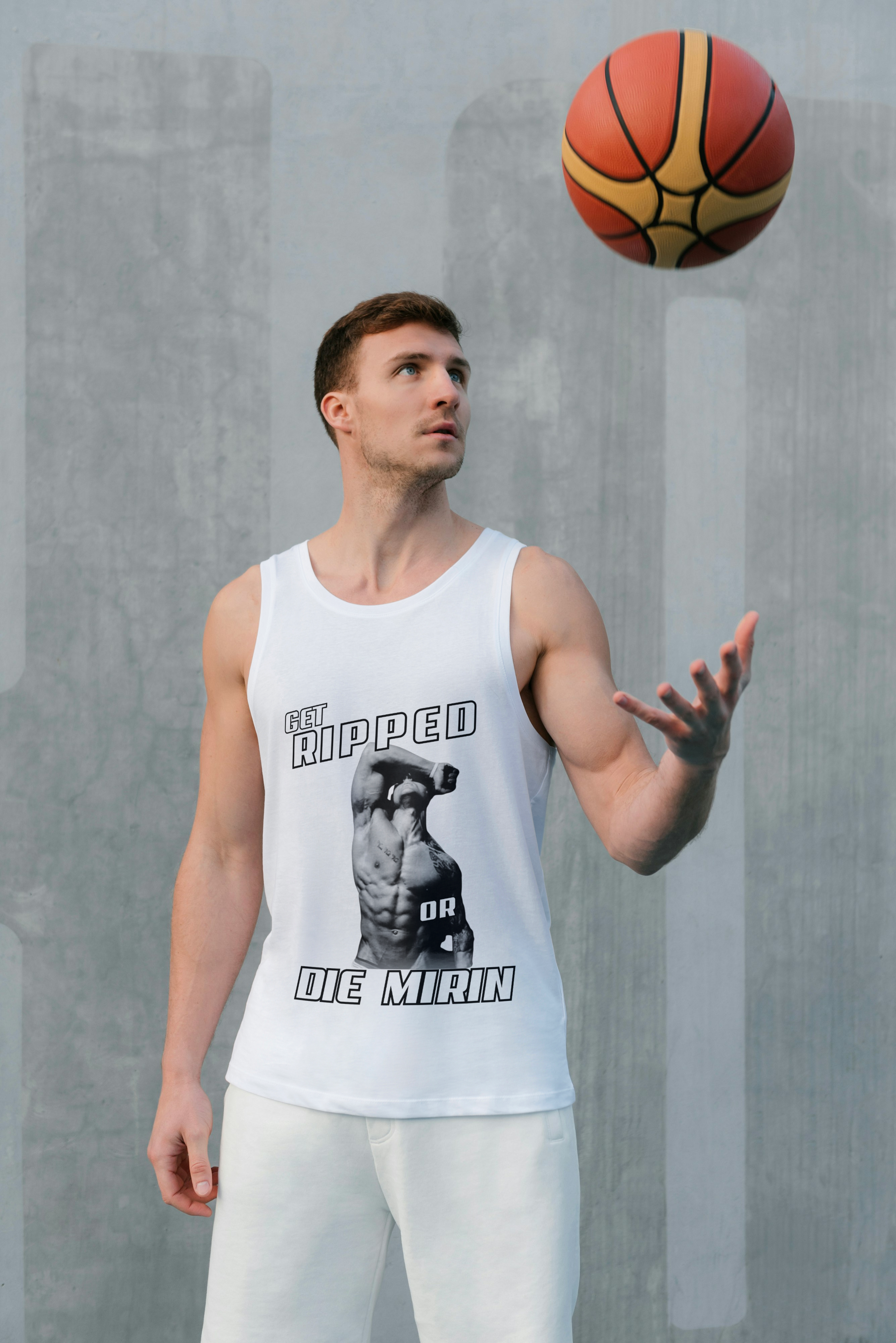  Tank Top Men-Get Ripped or Die Mirin , Fitness Apparel, Gym Outfit, Workout Top, Summer Sportswear, Activewear product thumbnail image