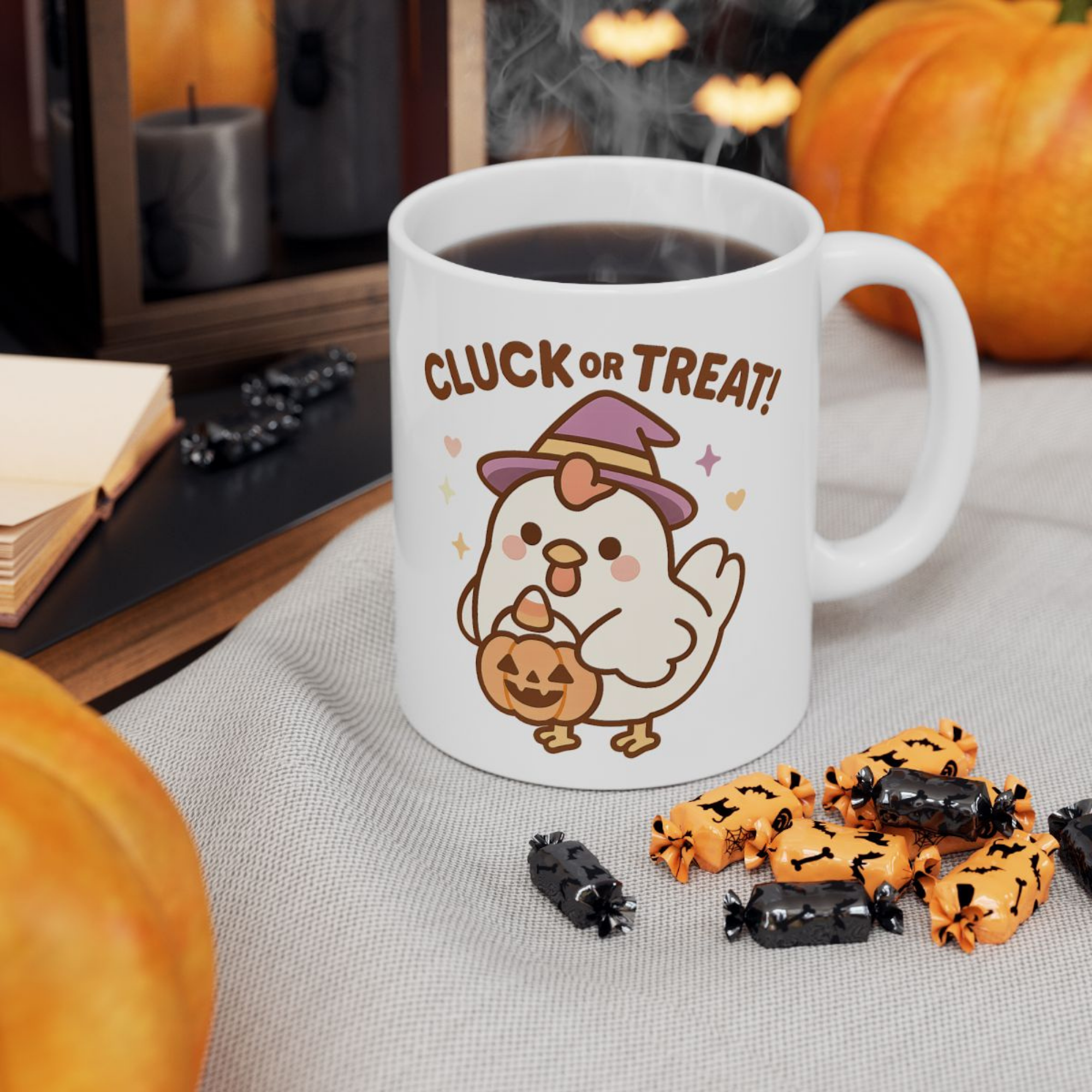 Cluck or Treat Halloween Chicken Mug Cute Witch Chicken Coffee Cup, Funny Fall Gift, Spooky Season Ceramic Mug Cluck or Treat Halloween Chicken Mug Cute Witch Chicken Coffee Cup, Funny Fall Gift, Spooky Season Ceramic Mug