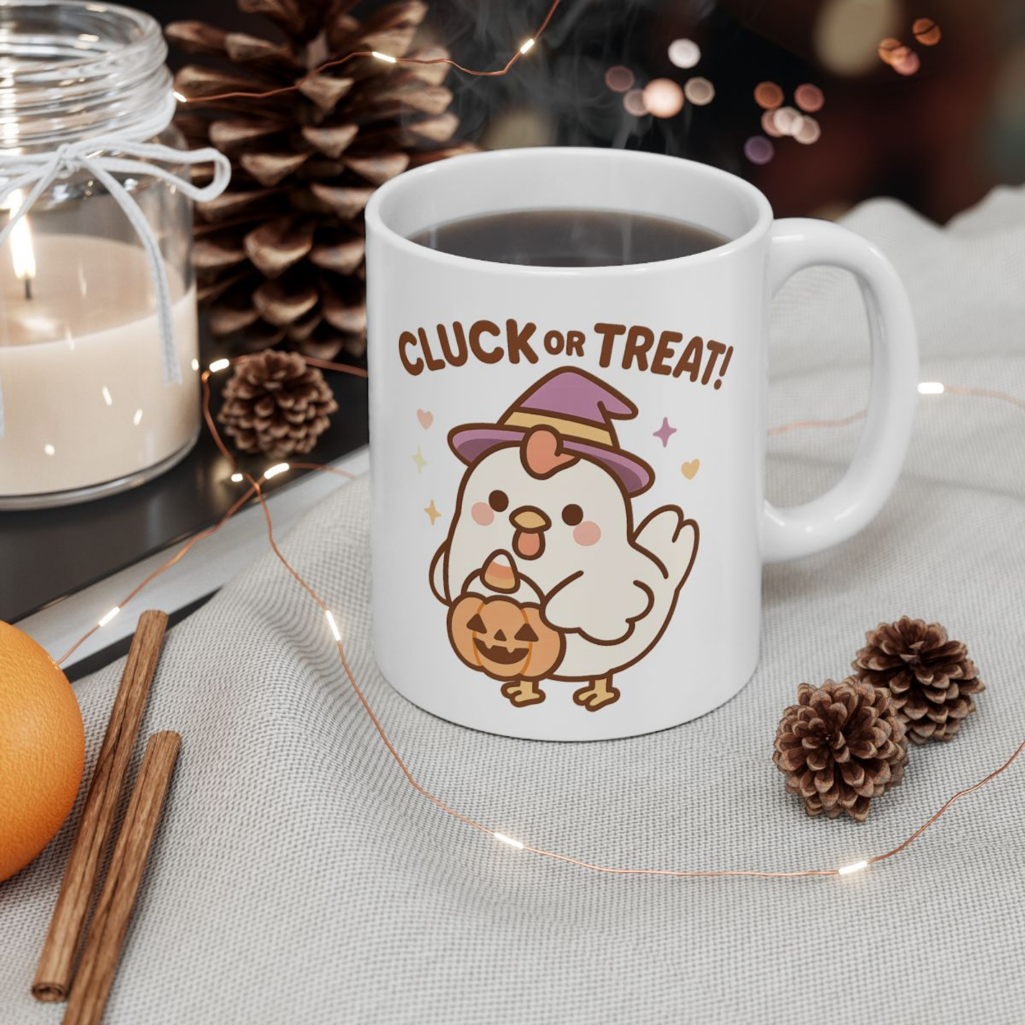 Cluck or Treat Halloween Chicken Mug Cute Witch Chicken Coffee Cup, Funny Fall Gift, Spooky Season Ceramic Mug product thumbnail image Cluck or Treat Halloween Chicken Mug Cute Witch Chicken Coffee Cup, Funny Fall Gift, Spooky Season Ceramic Mug product thumbnail image