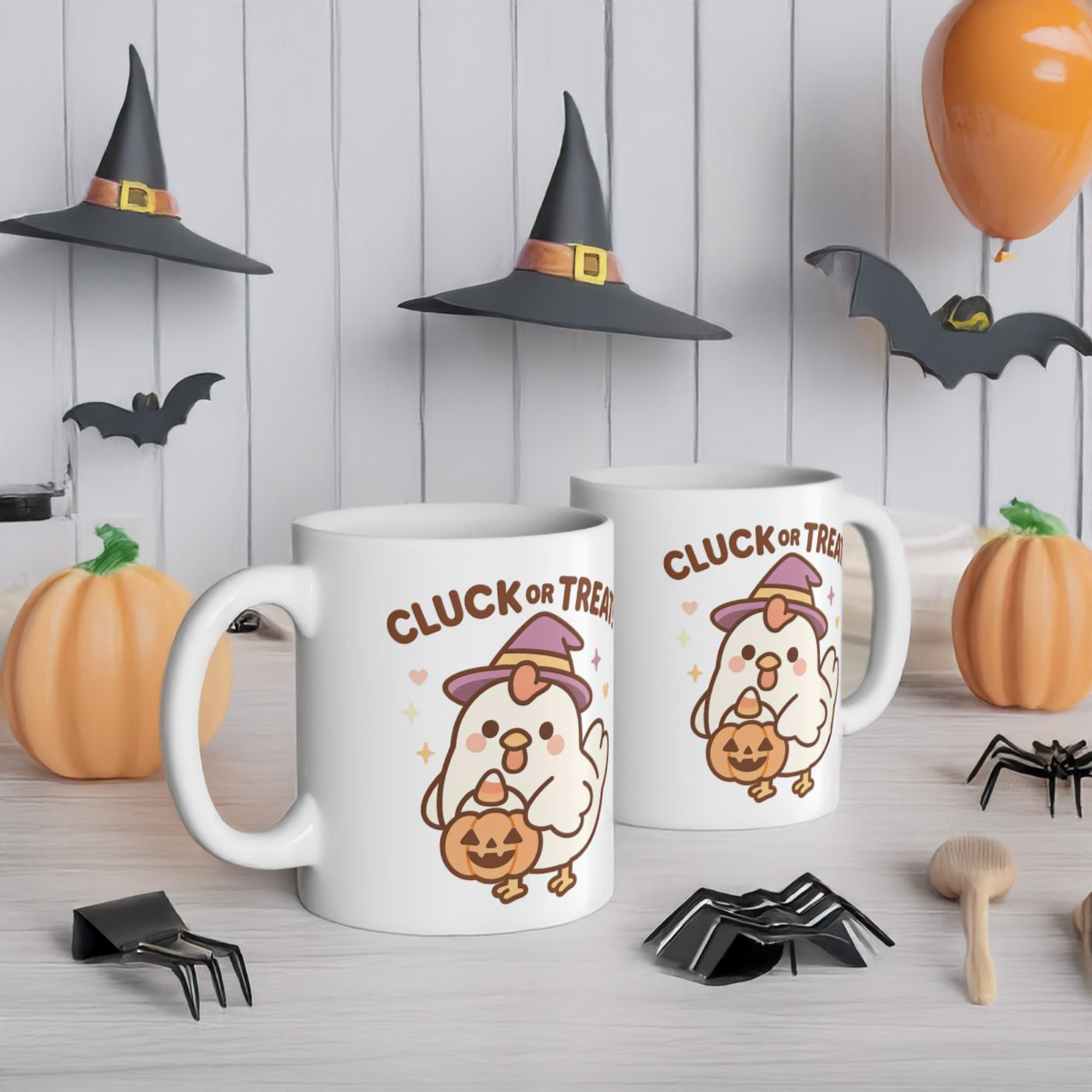 Cluck or Treat Halloween Chicken Mug Cute Witch Chicken Coffee Cup, Funny Fall Gift, Spooky Season Ceramic Mug product thumbnail image Cluck or Treat Halloween Chicken Mug Cute Witch Chicken Coffee Cup, Funny Fall Gift, Spooky Season Ceramic Mug product thumbnail image
