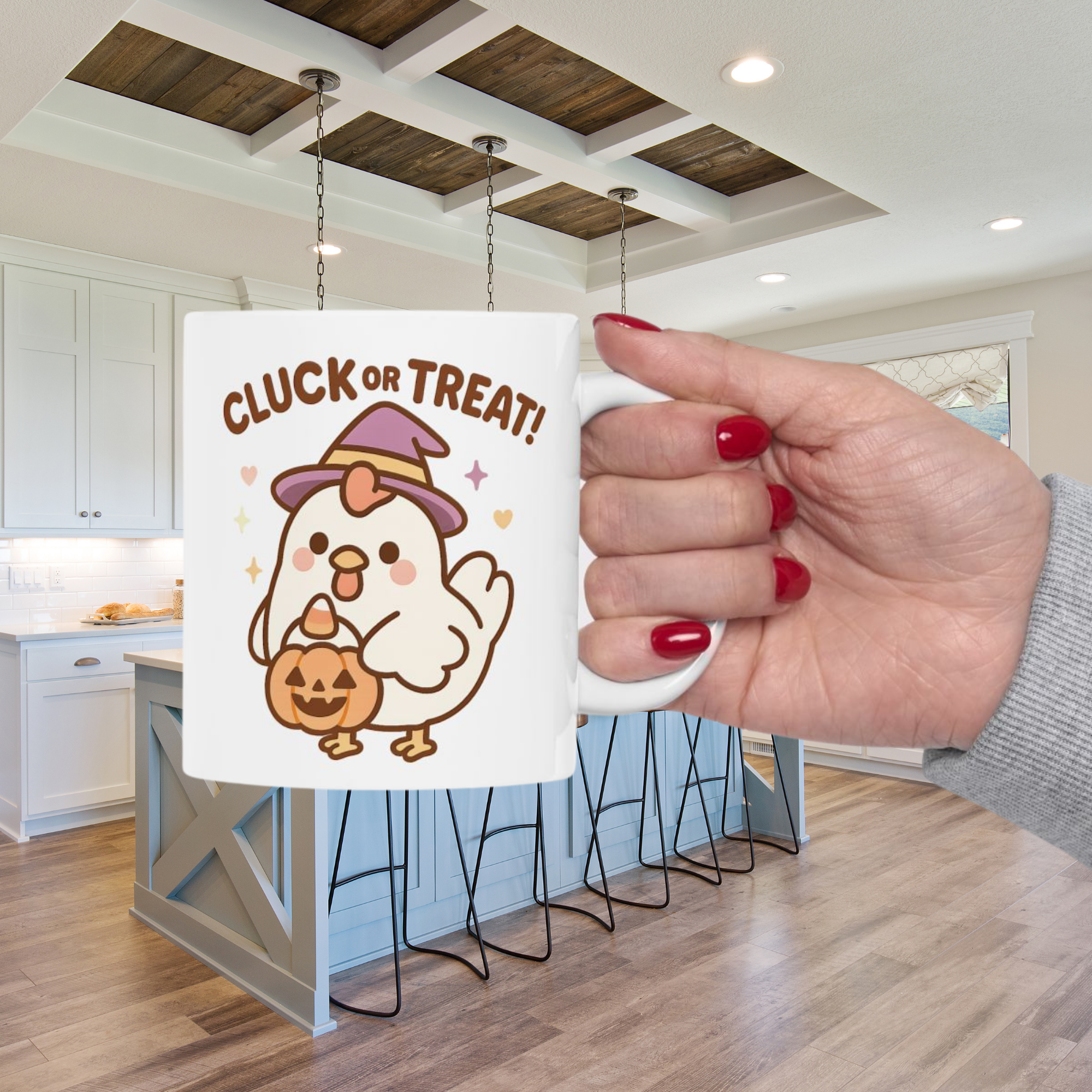 Cluck or Treat Halloween Chicken Mug Cute Witch Chicken Coffee Cup, Funny Fall Gift, Spooky Season Ceramic Mug product thumbnail image Cluck or Treat Halloween Chicken Mug Cute Witch Chicken Coffee Cup, Funny Fall Gift, Spooky Season Ceramic Mug product thumbnail image