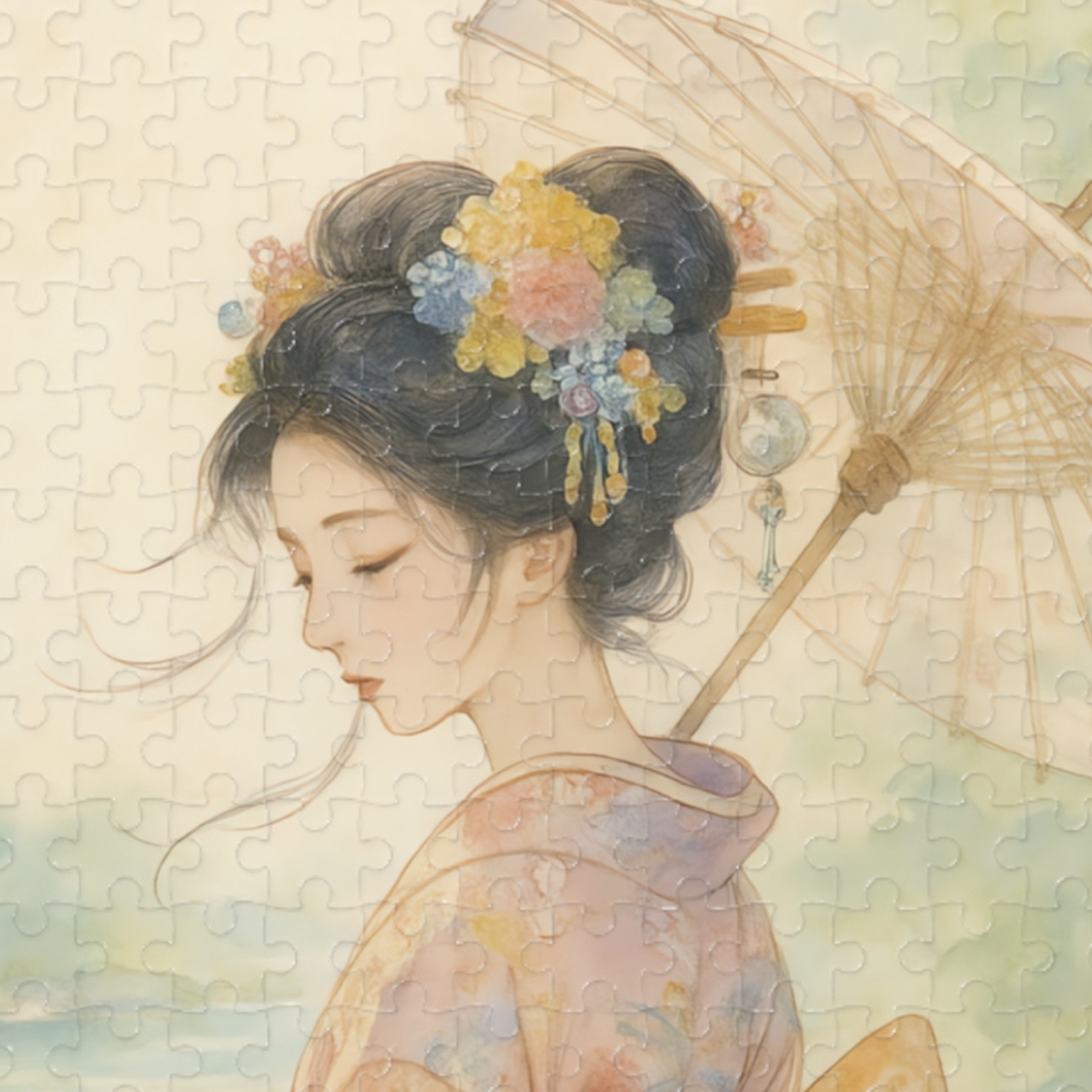 Kimono Beauty Puzzle – Goldfish by the Summer Water (252 / 500 / 1000 Pieces) product thumbnail image