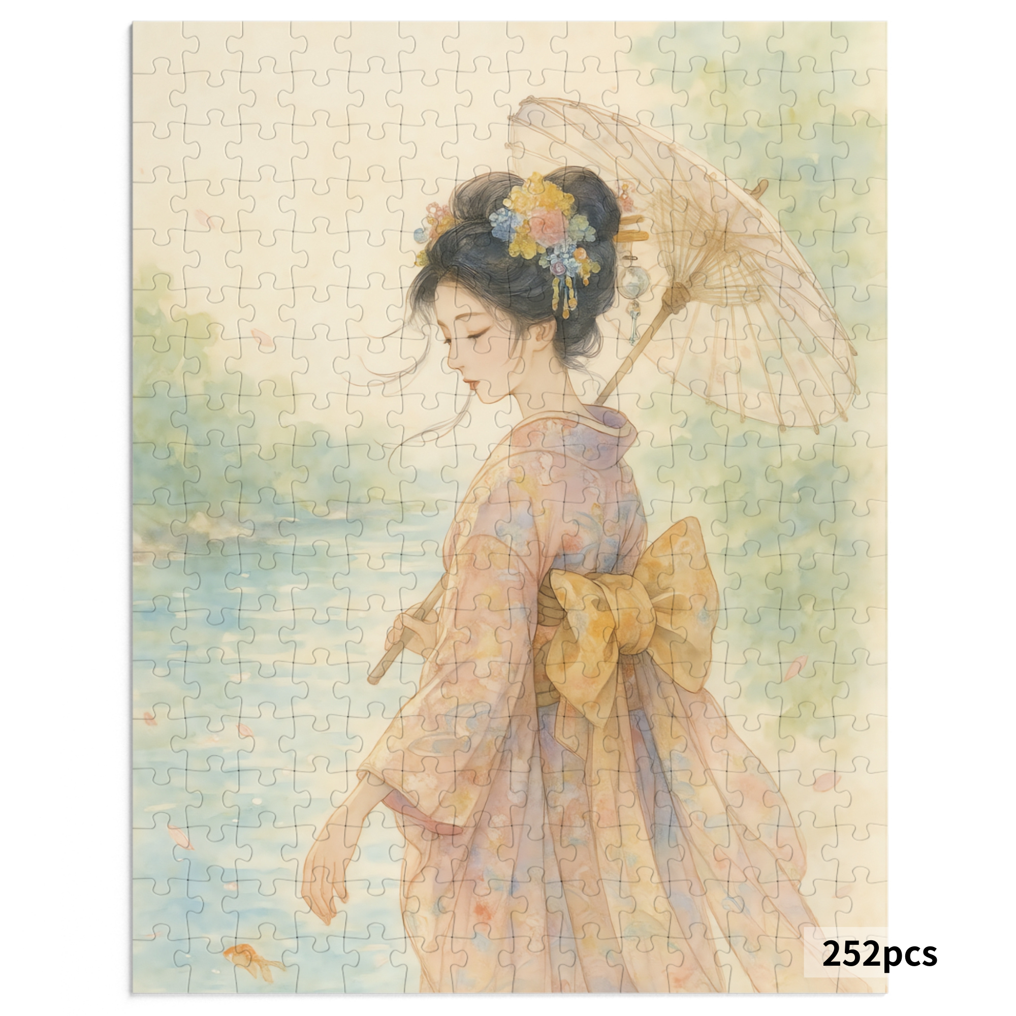 Kimono Beauty Puzzle – Goldfish by the Summer Water (252 / 500 / 1000 Pieces) product thumbnail image
