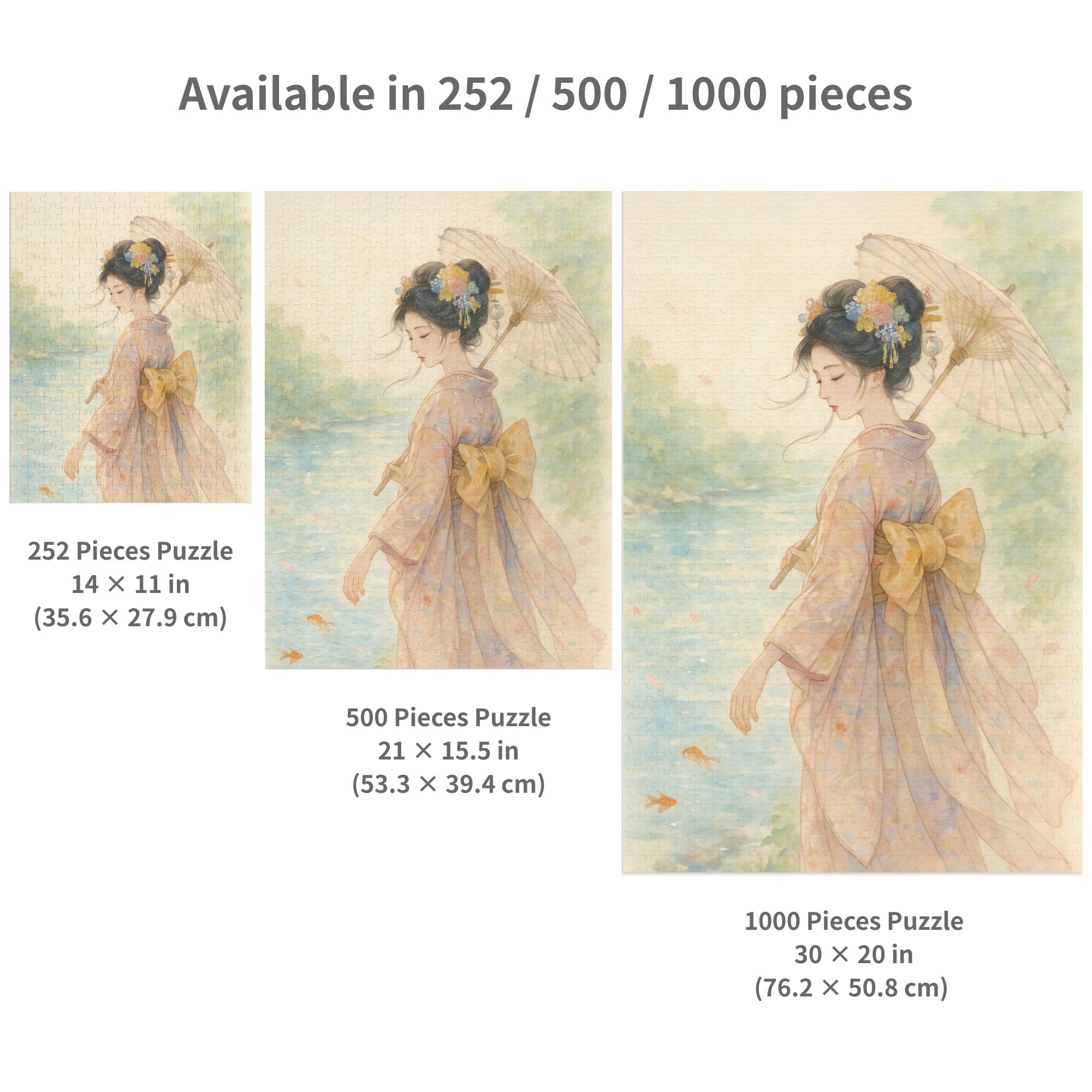 Kimono Beauty Puzzle – Goldfish by the Summer Water (252 / 500 / 1000 Pieces) product thumbnail image