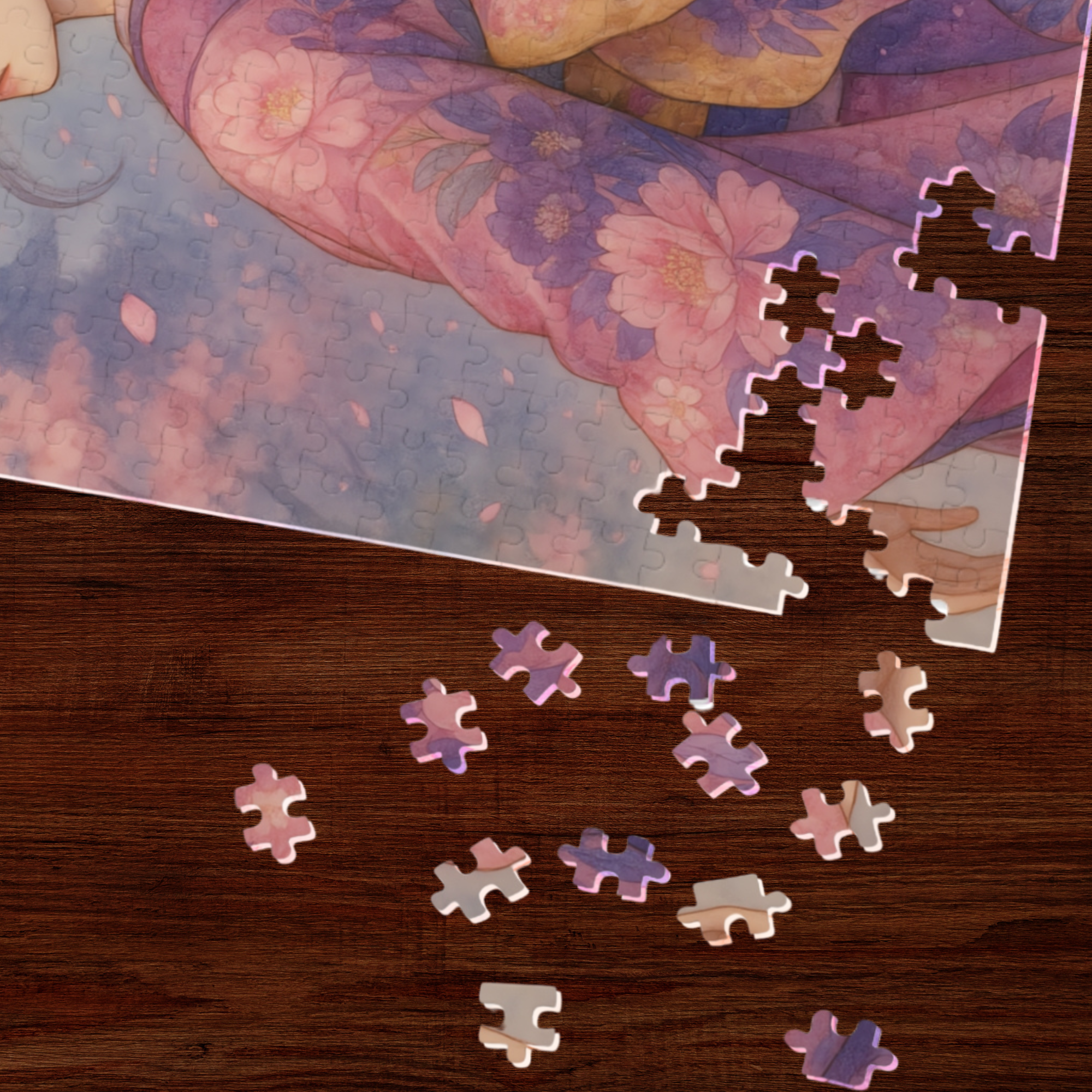 Lavender Reverie Cherry Blossom Path under the Full Moon : A Japanese Art Puzzle by SakuraWaStyle product thumbnail image