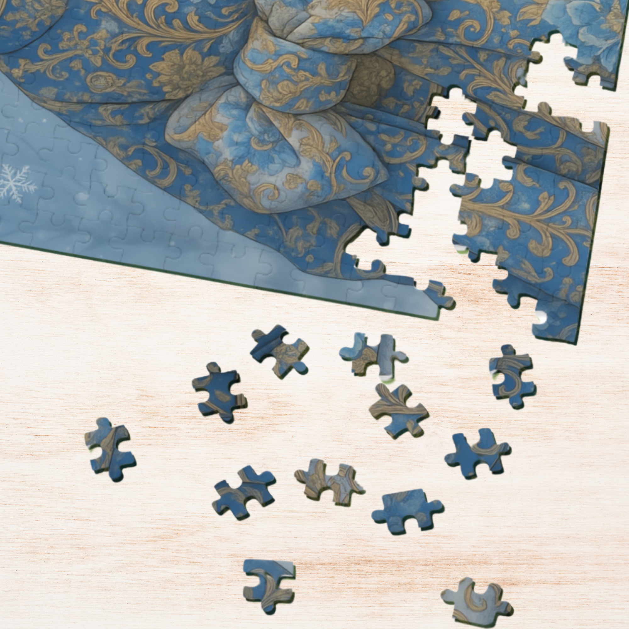Winter Snow Geisha Puzzle – Japanese Kimono Jigsaw – Watercolor Art Gift for Adults – 252 / 500 / 1000 Pieces product thumbnail image