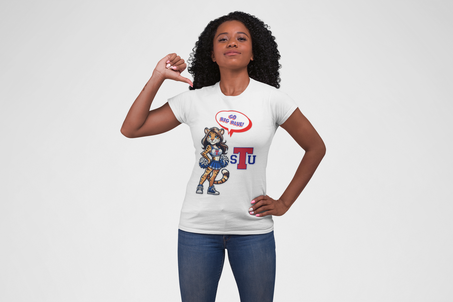Cheerleader Triblend Tee, Fun Retro Shirt, Sports Fan Top, College Apparel, Cute Graphic Tee, Gift for Her product thumbnail image