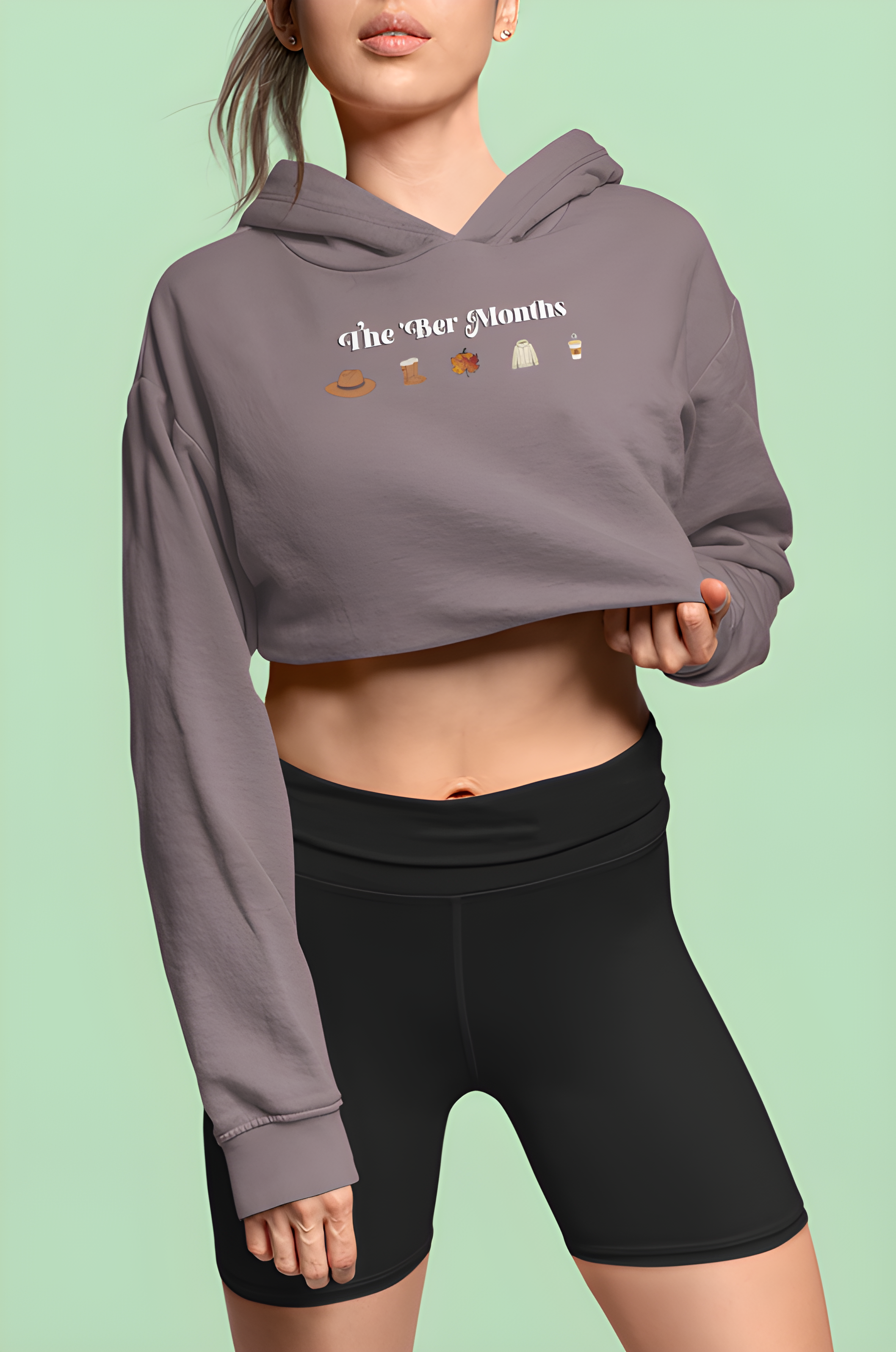 Women's The Ber Months Cropped Hoodie - Cozy Fall &amp; Winter Vibes Sweatshirt product thumbnail image
