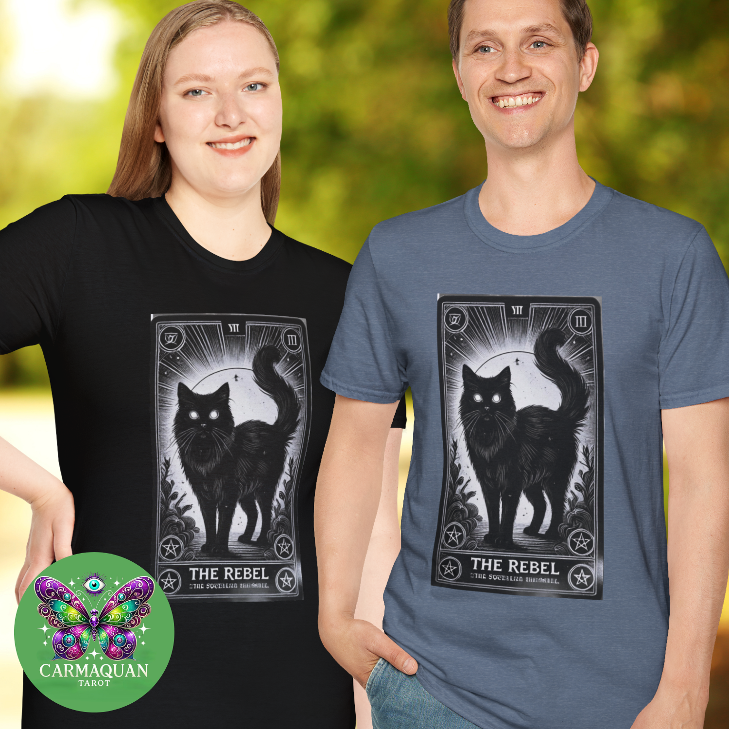 Mystical Rebel Cat Tarot Unisex Tee – Enchanted Black Cat Shirt, Witchy Graphic Tee, Halloween, Occult Fashion, Gift for Cat Lovers & Witches product thumbnail image Mystical Rebel Cat Tarot Unisex Tee – Enchanted Black Cat Shirt, Witchy Graphic Tee, Halloween, Occult Fashion, Gift for Cat Lovers & Witches product thumbnail image
