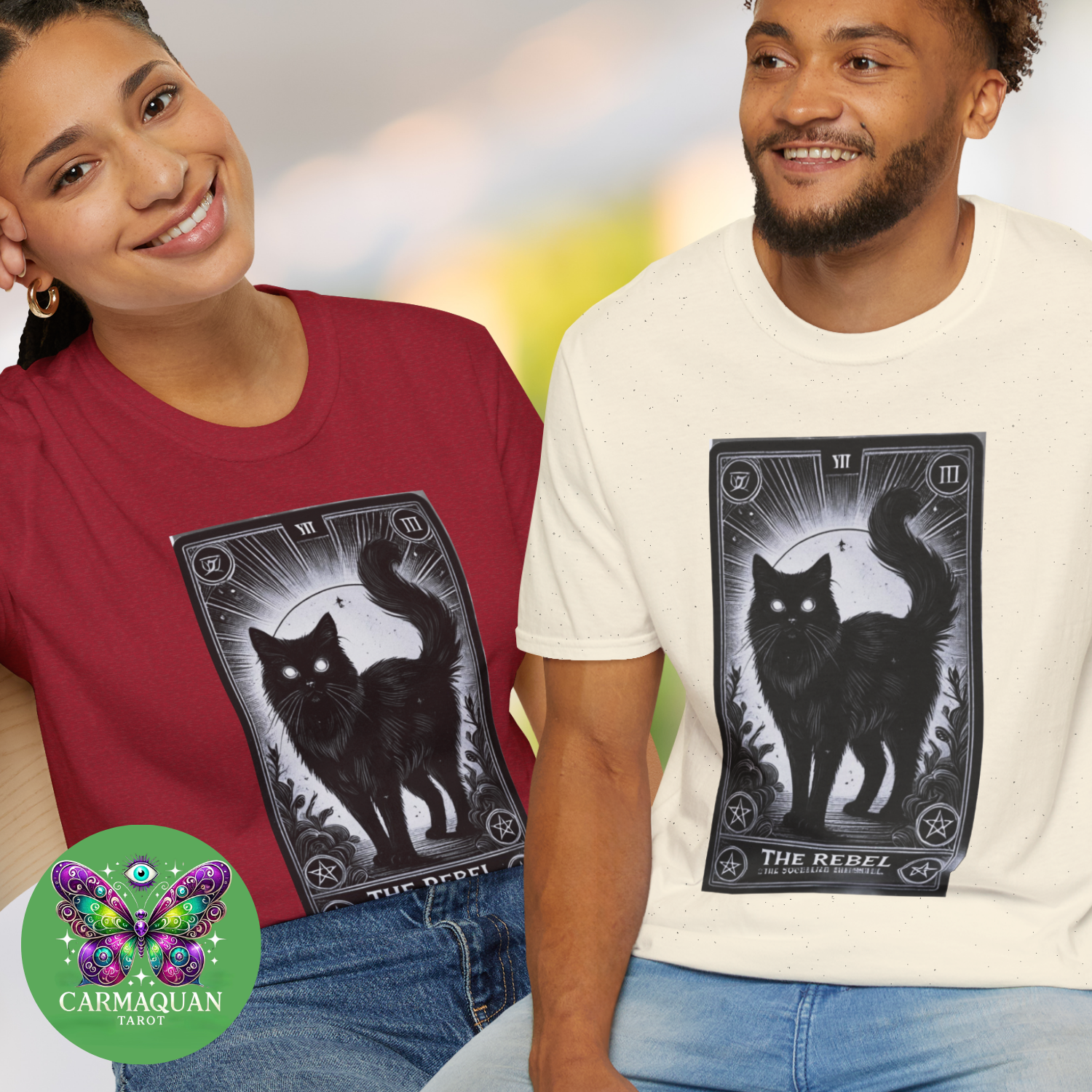 Mystical Rebel Cat Tarot Unisex Tee – Enchanted Black Cat Shirt, Witchy Graphic Tee, Halloween, Occult Fashion, Gift for Cat Lovers & Witches product thumbnail image Mystical Rebel Cat Tarot Unisex Tee – Enchanted Black Cat Shirt, Witchy Graphic Tee, Halloween, Occult Fashion, Gift for Cat Lovers & Witches product thumbnail image