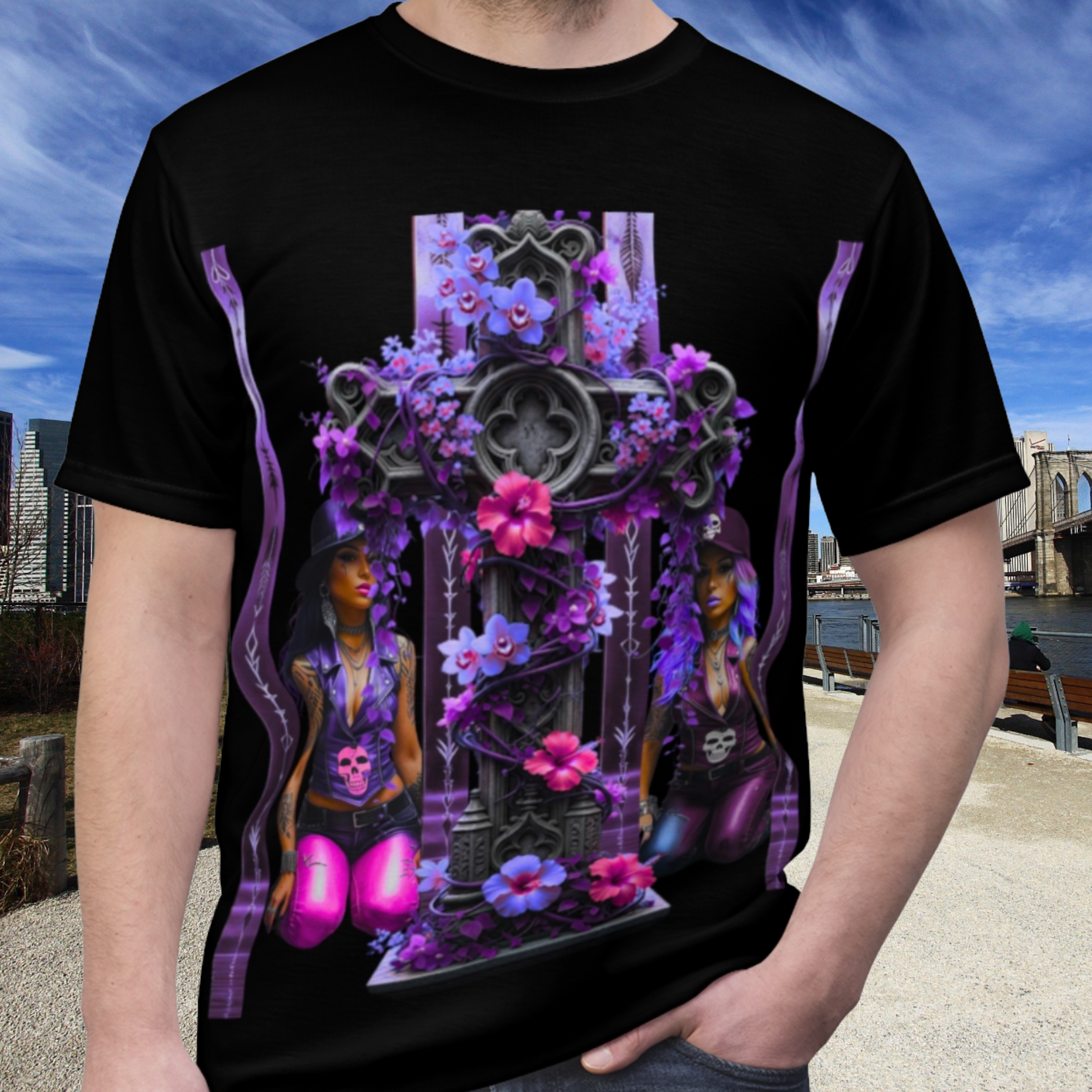 Gothic Floral Unisex Tee, Edgy Streetwear Shirt, Alternative Fashion Top, Unique Gift for Him/Her, Halloween & Festival Apparel product thumbnail image Gothic Floral Unisex Tee, Edgy Streetwear Shirt, Alternative Fashion Top, Unique Gift for Him/Her, Halloween & Festival Apparel product thumbnail image