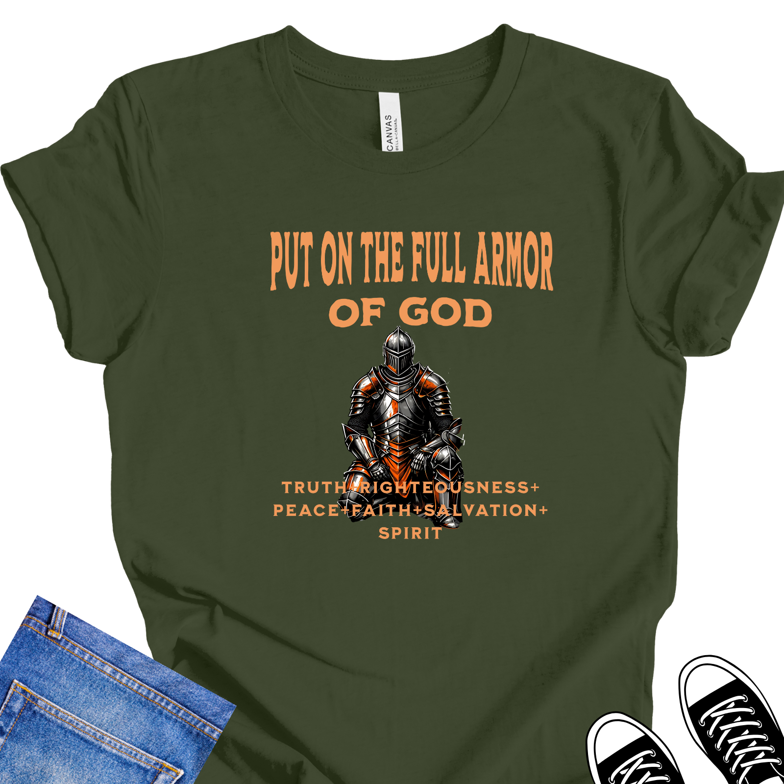 Put on the Full Armor of God T-Shirt – Ephesians 6:11 Christian Tee | Faith-Based Garden Bible Verse Shirt Put on the Full Armor of God T-Shirt – Ephesians 6:11 Christian Tee | Faith-Based Garden Bible Verse Shirt