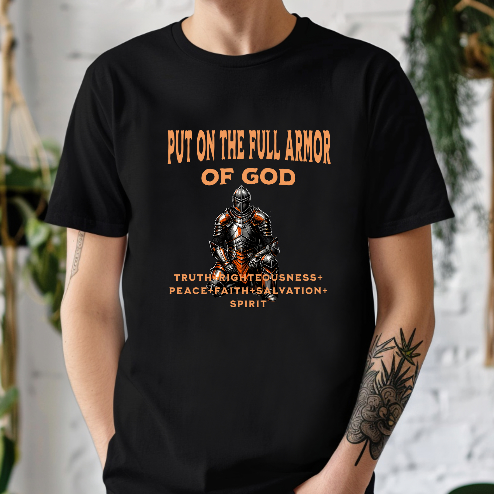 Put on the Full Armor of God T-Shirt – Ephesians 6:11 Christian Tee | Faith-Based Garden Bible Verse Shirt product thumbnail image