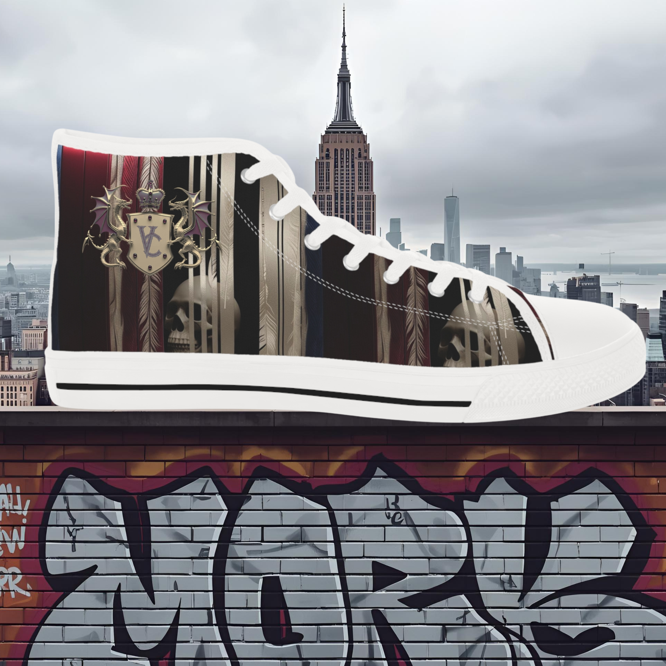 High Top Sneakers - Gothic Vivid Creations Skull Design product thumbnail image High Top Sneakers - Gothic Vivid Creations Skull Design product thumbnail image