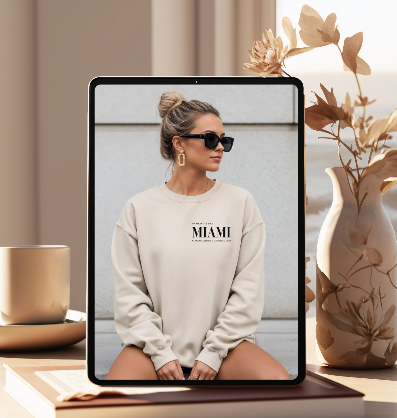Miami Sand Sweatshirt – Minimalist Crewneck, Unisex Oversized Streetwear, Inspirational Graphic Pullover product thumbnail image Miami Sand Sweatshirt – Minimalist Crewneck, Unisex Oversized Streetwear, Inspirational Graphic Pullover product thumbnail image