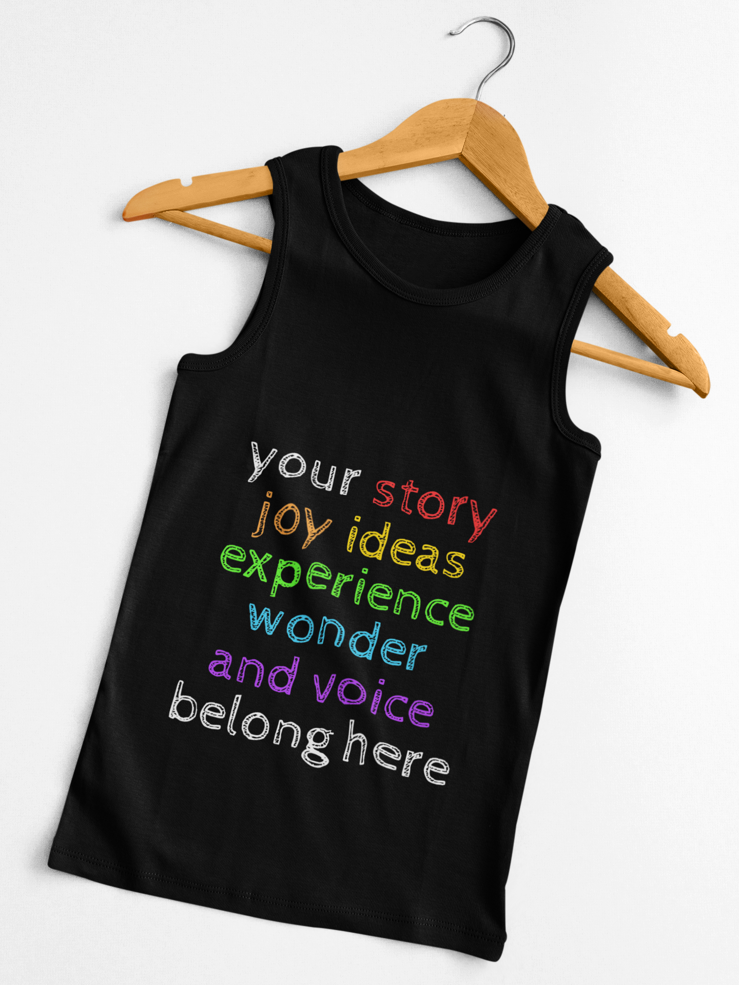 Empowerment Unisex Jersey Tank - Your Story Belongs Here, Motivational Shirt, Pride Apparel, Self-Expression Top, Gift for Dreamers product thumbnail image