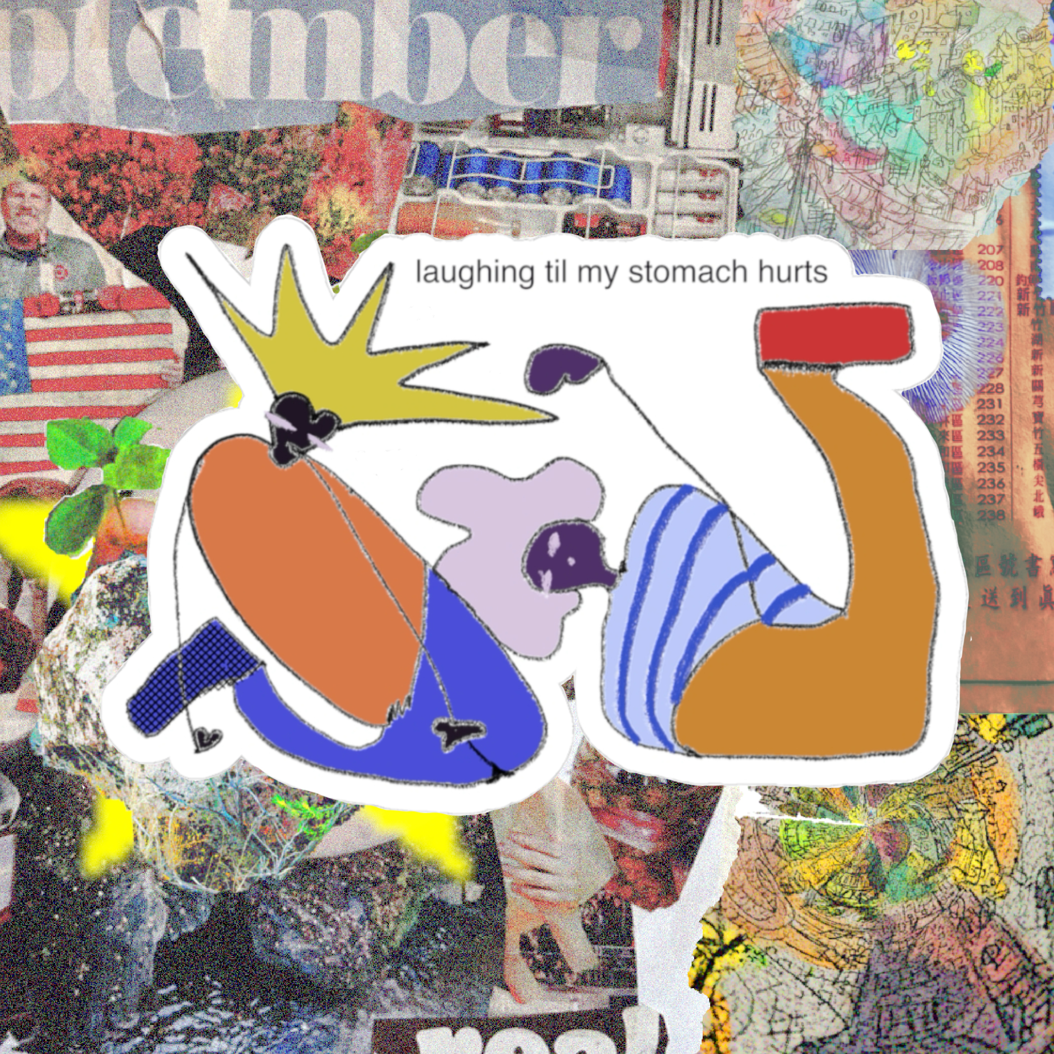 Laughing Til My Stomach Hurts Sticker Laughing Til My Stomach Hurts Sticker