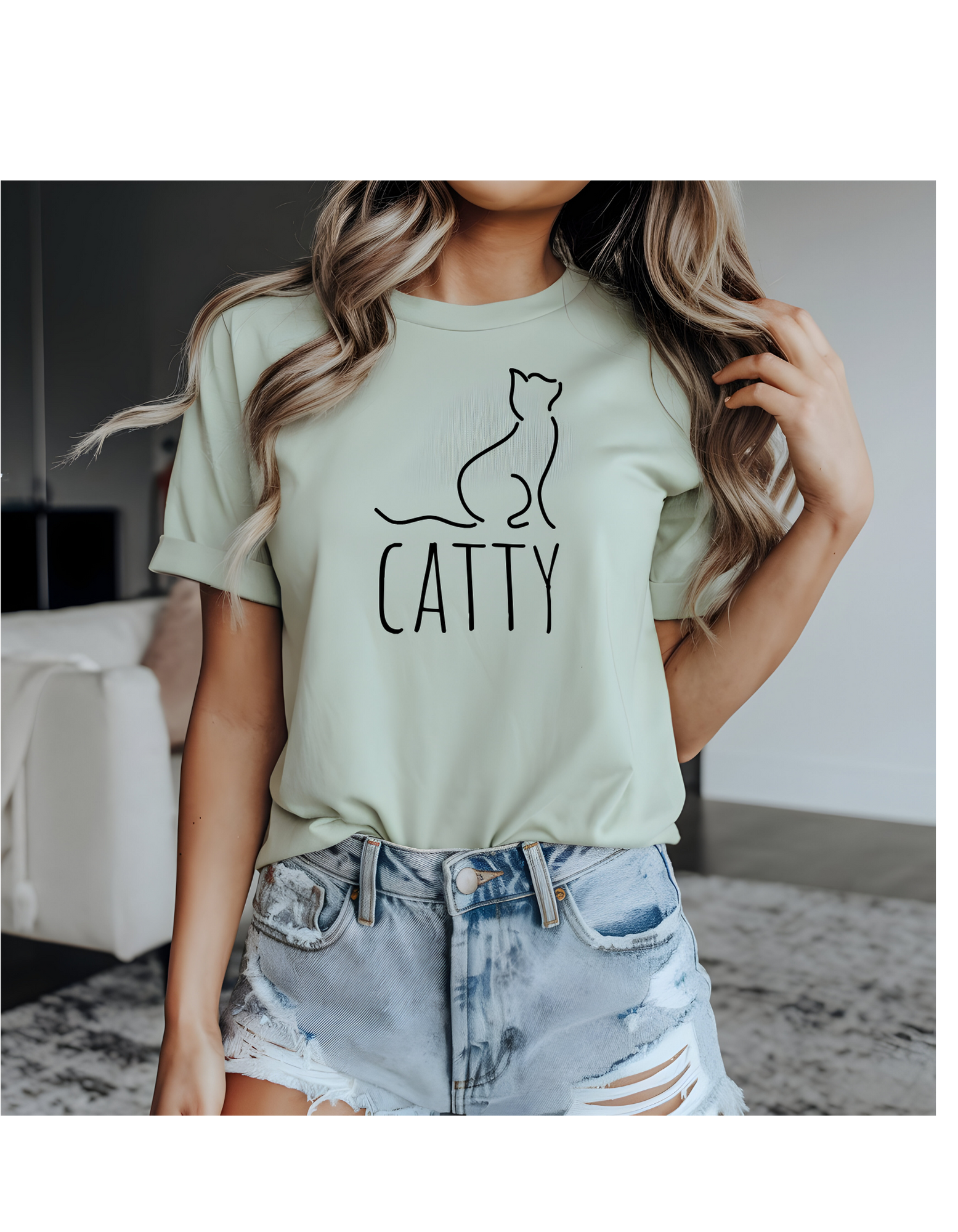 Cute Catty Women's Tee, Cat Lover Shirt, Gift for Cat Owners, Birthday Gift, Casual Wear, Pet Lover Apparel