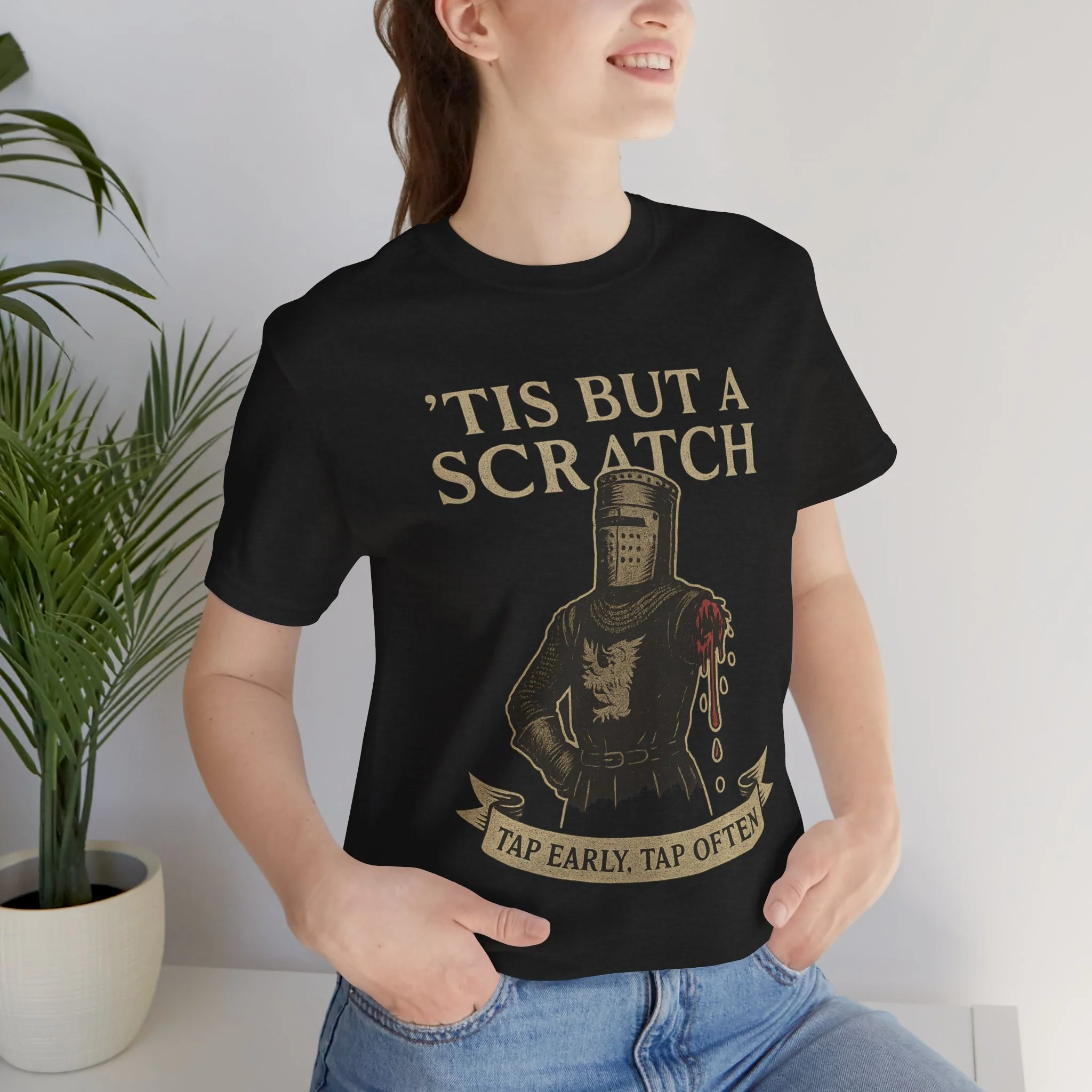 'Tis But a Scratch Black Knight BJJ Men/Unisex T-Shirt product thumbnail image 'Tis But a Scratch Black Knight BJJ Men/Unisex T-Shirt product thumbnail image