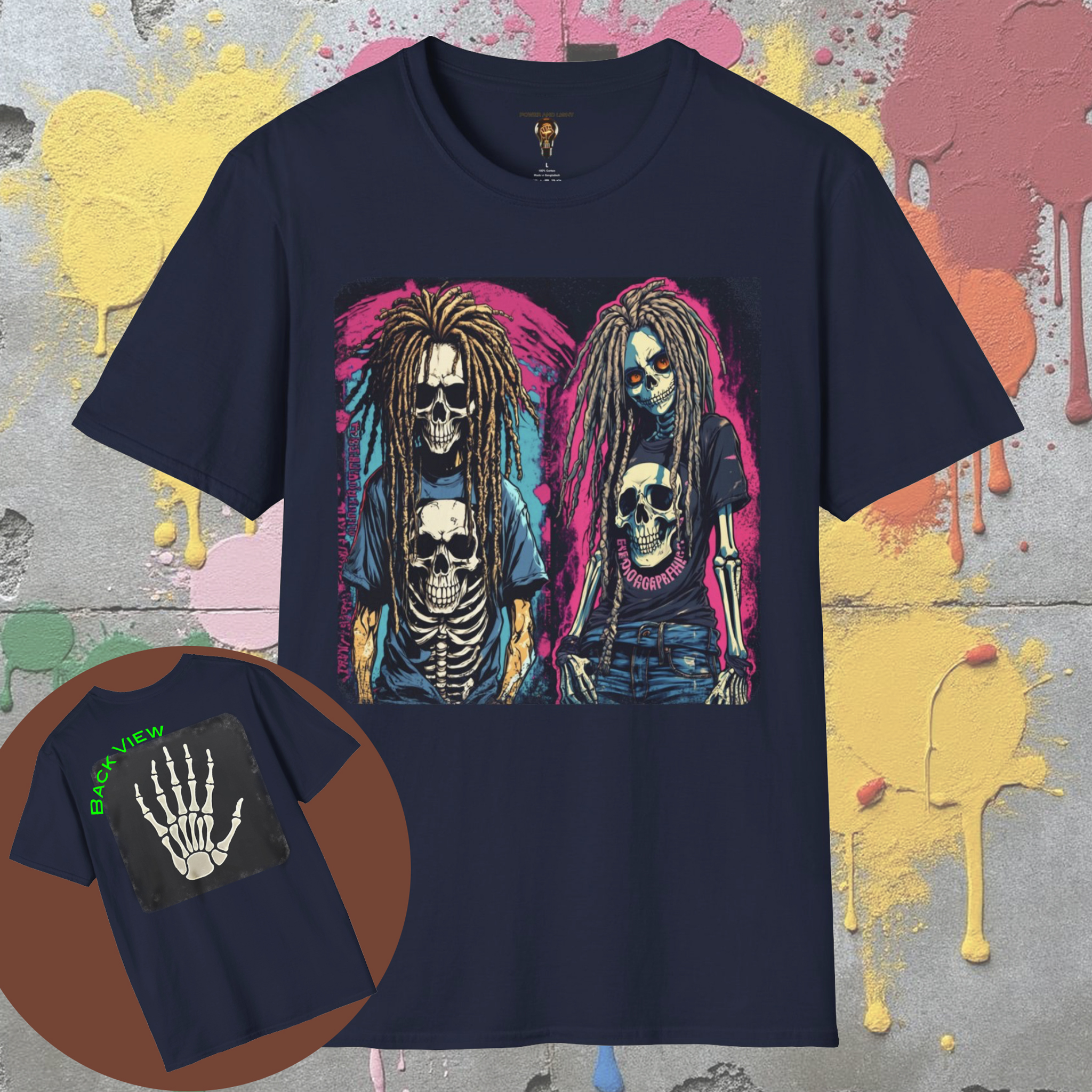 Guy and Doll Goth Skeleton Softstyle Tee