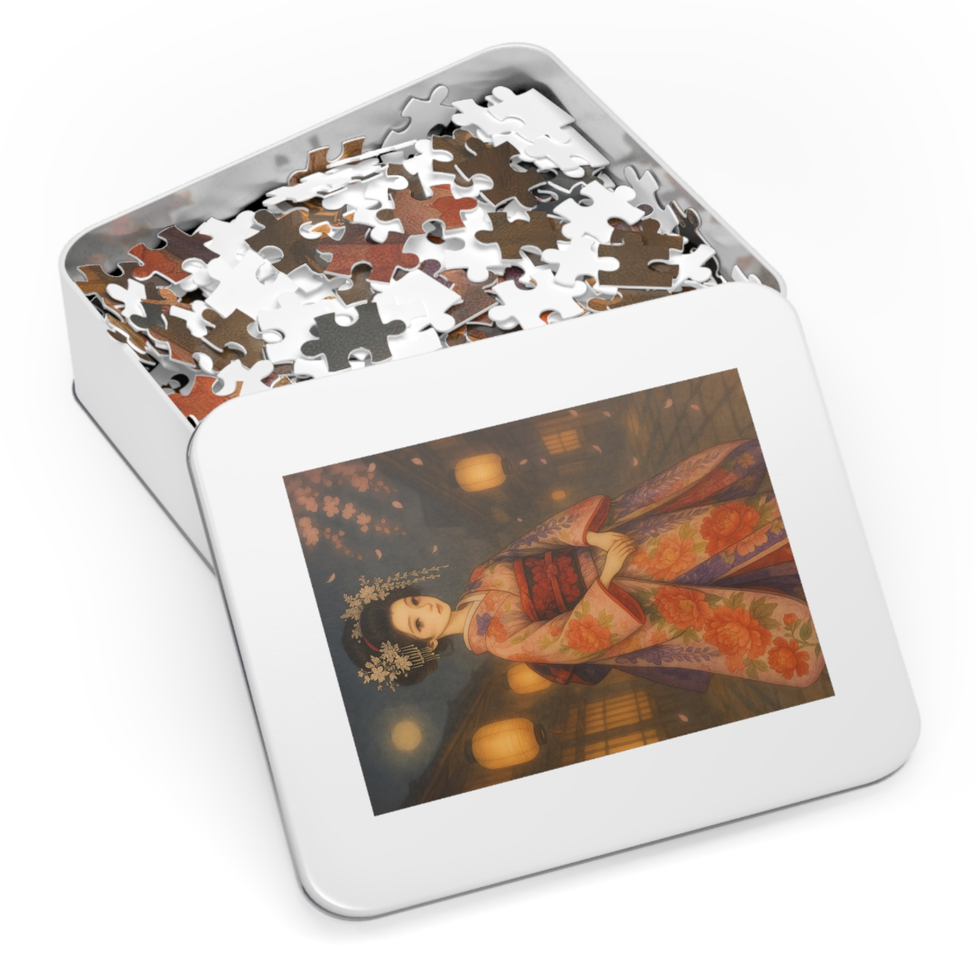 Kimono Beauty Puzzle – Moonlight and Cherry Blossoms (252 / 500 / 1000 Pieces) product thumbnail image