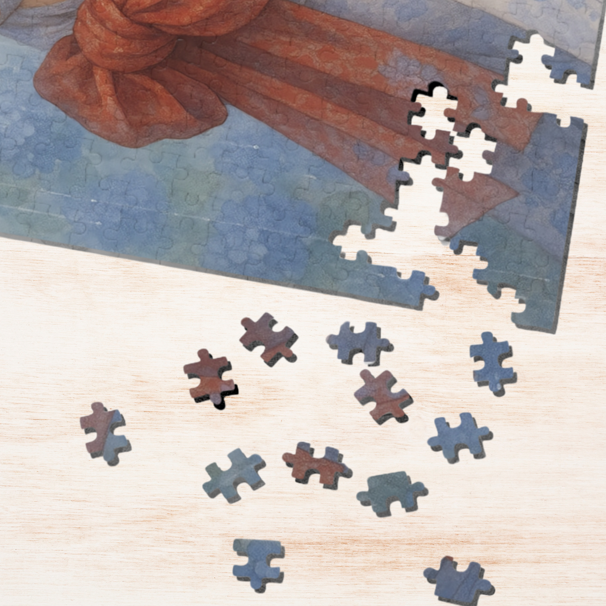 Kimono Beauty Puzzle – Blue Serenity with a Japanese Paper Umbrella (252 / 500 / 1000 Pieces) product thumbnail image