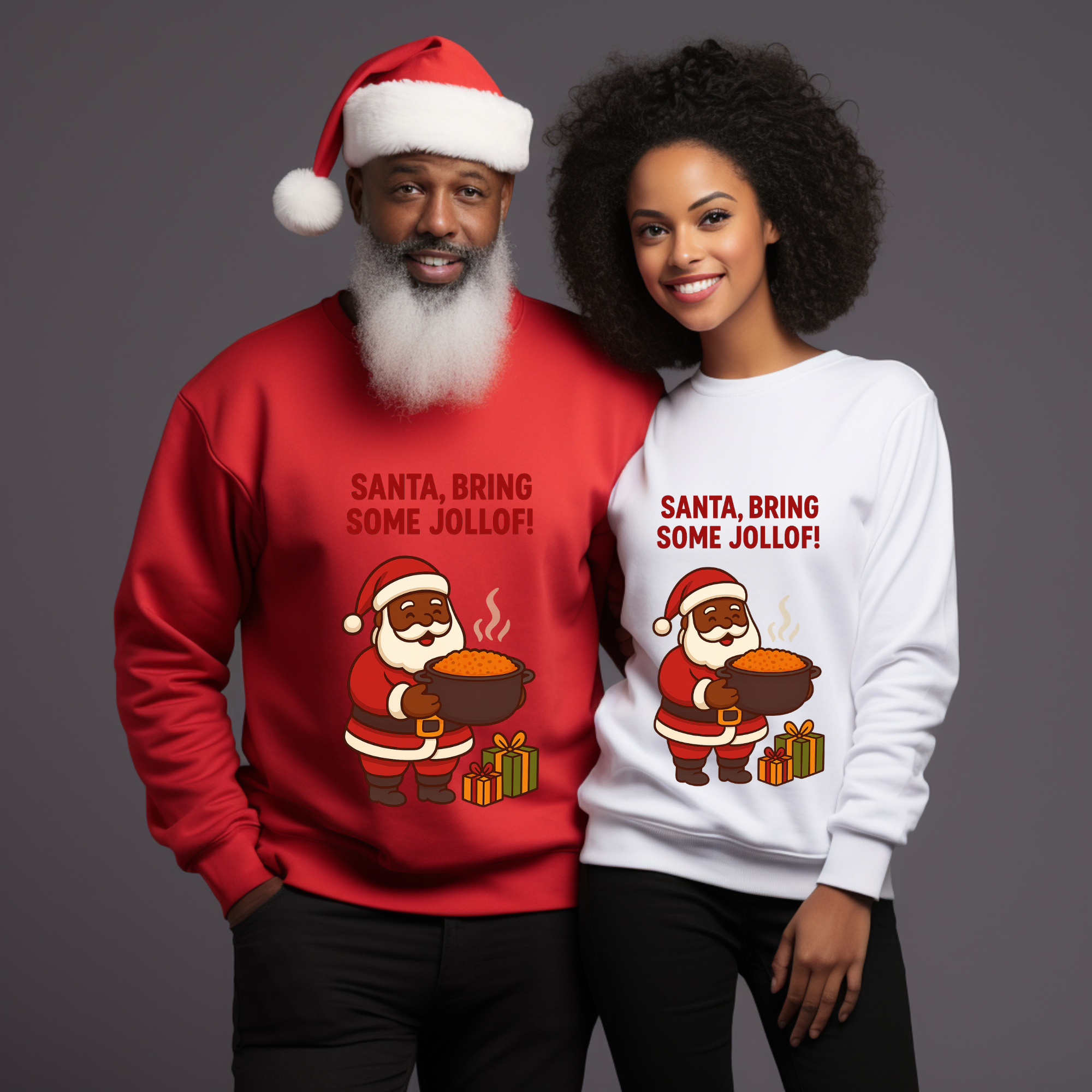 Black Santa Graphic Christmas Sweatshirt product thumbnail image Black Santa Graphic Christmas Sweatshirt product thumbnail image